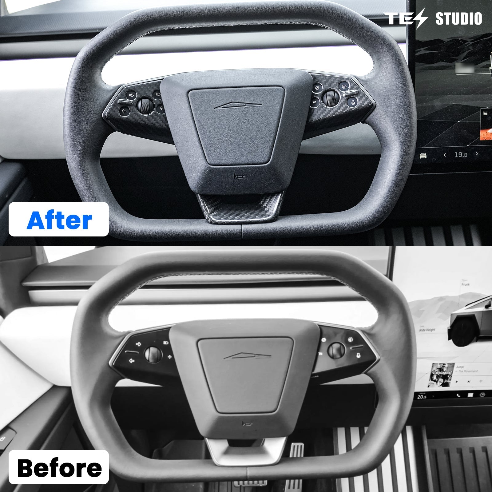 Tesla Accessories Cybertruck Carbon Fiber Steering Wheel Cover Cybertruck Interior Accessories Tesstudio?