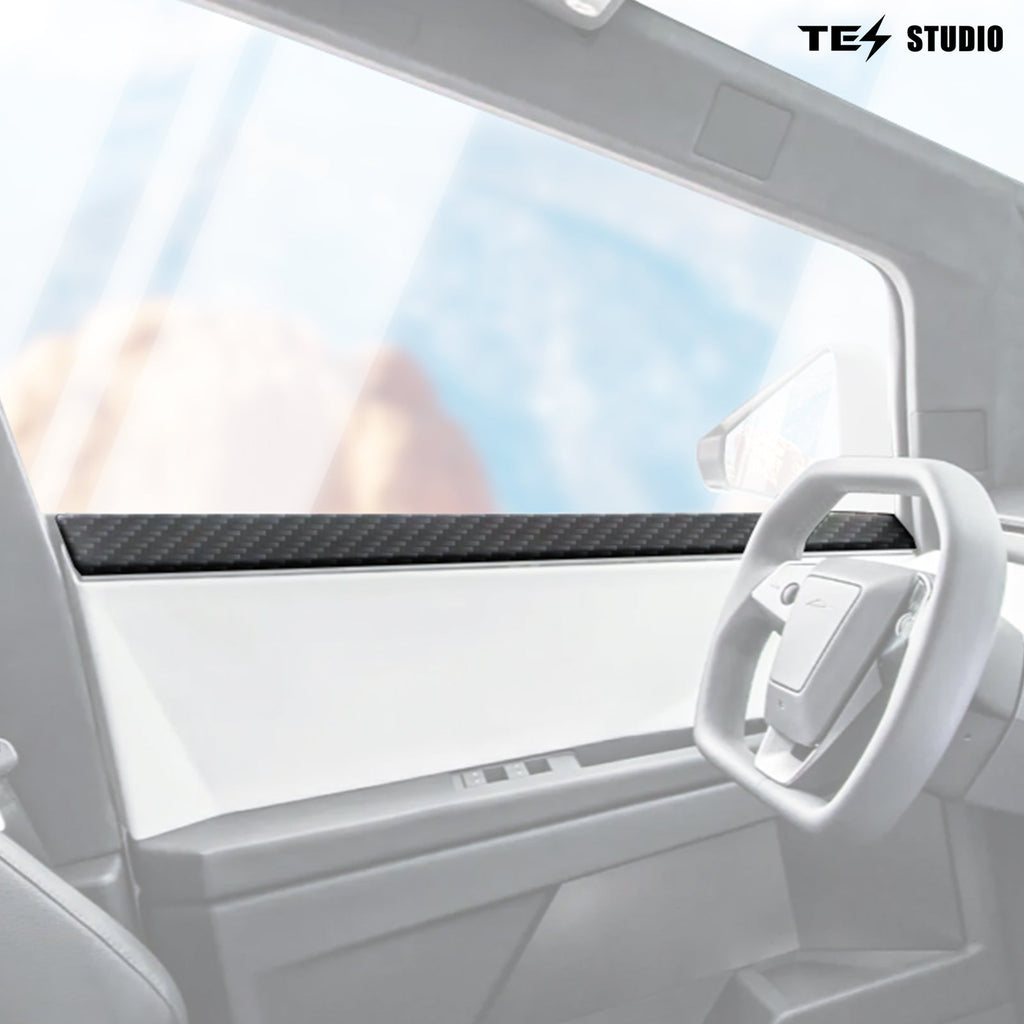 [Real Carbon Fiber] Tesla Cybertruck Accessories Door Panel Covers Premium Front & Rear Upper Overlays Tesstudio?