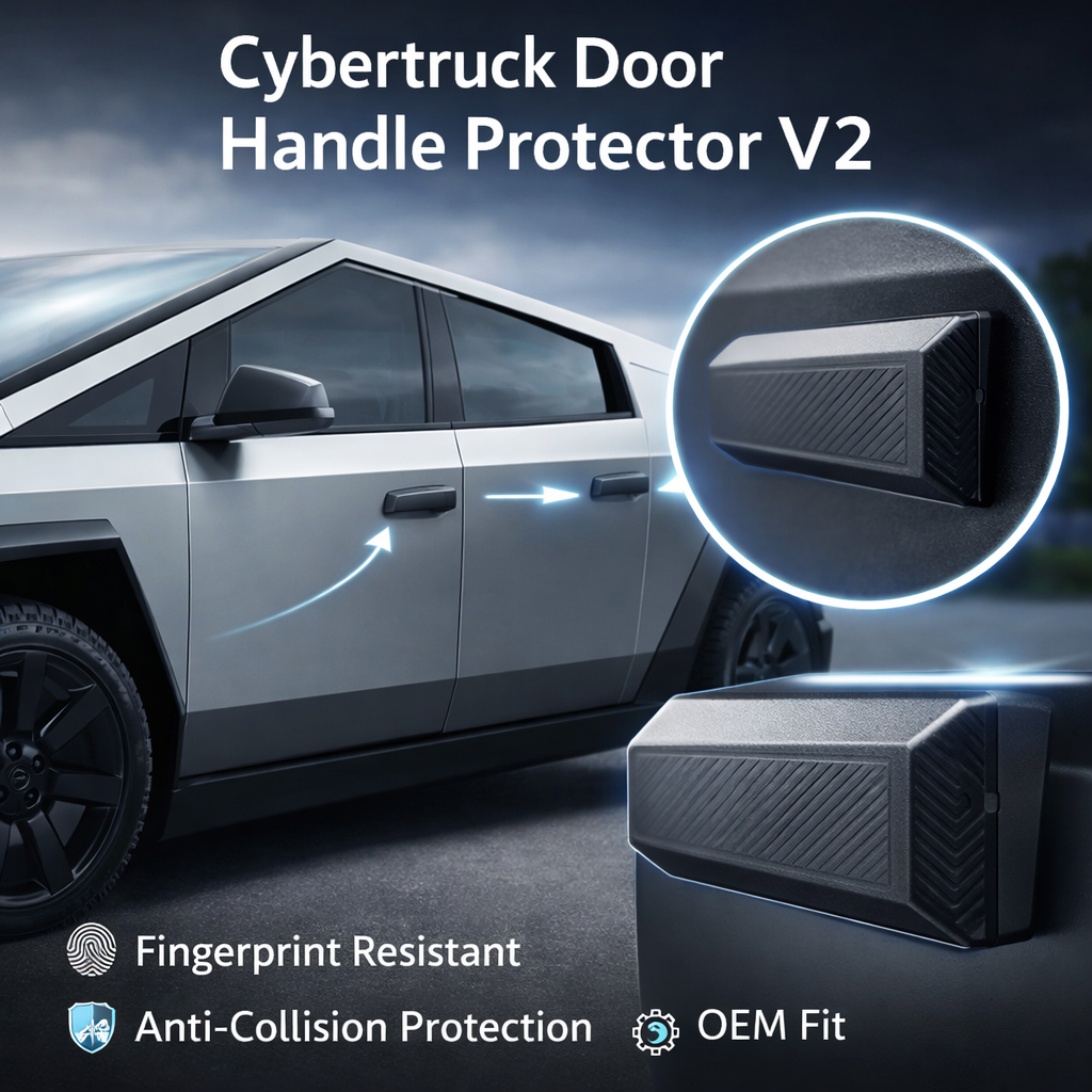 Tesstudio Cybertruck Door Handle Protector V2 ¨C Fingerprint Resistant Anti-Collision Cover (4PCS)