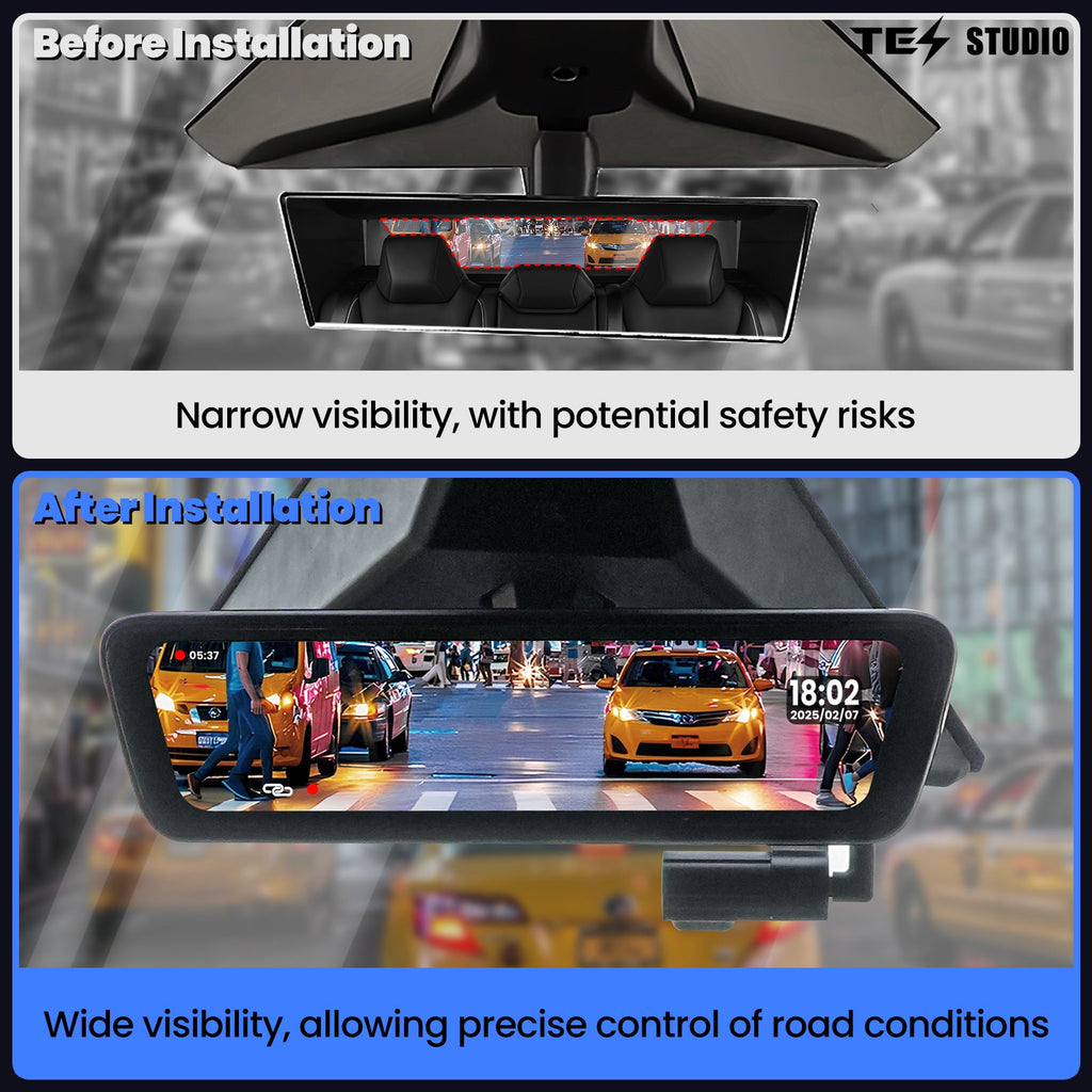 Tesla Cybertruck Streaming Rearview Mirror S8 Plus Front And Rear Dual Recording Digital APP Version Tesstudio?