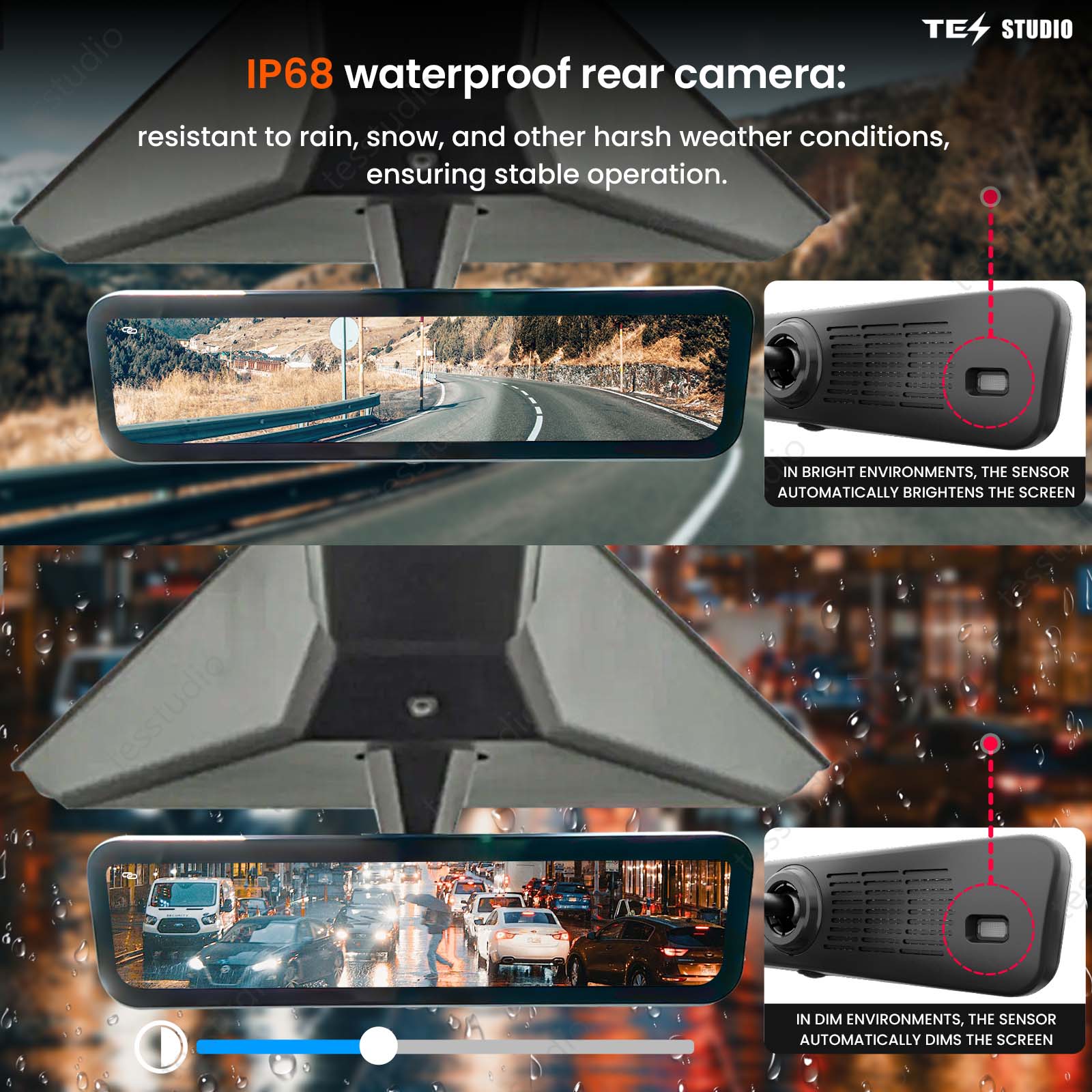 Cybertruck S92 Streaming Rearview Mirror Recorder 1080P HD DVR Dual Way Video Optical  Fiber Transmission Signal Tesstudio?