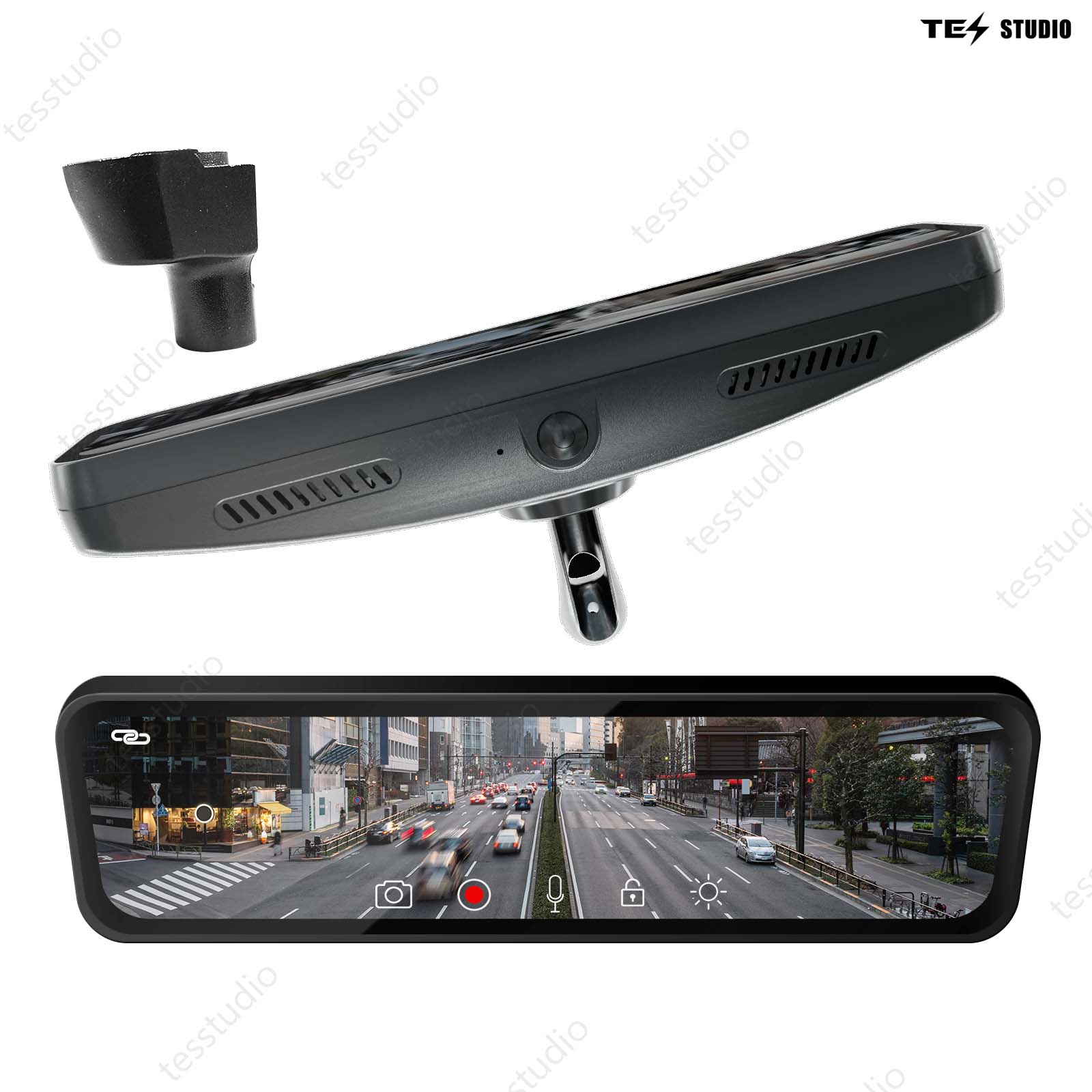 Cybertruck S92 Streaming Rearview Mirror Recorder 1080P HD DVR Dual Way Video Optical  Fiber Transmission Signal Tesstudio?