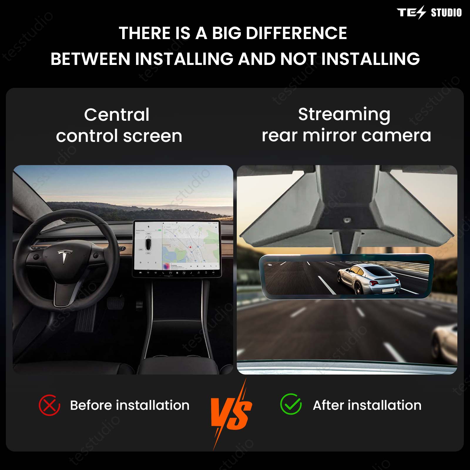 Cybertruck S92 Streaming Rearview Mirror Recorder 1080P HD DVR Dual Way Video Optical  Fiber Transmission Signal Tesstudio?