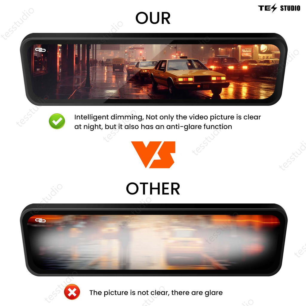 Cybertruck S92 Streaming Rearview Mirror Recorder 1080P HD DVR Dual Way Video Optical  Fiber Transmission Signal Tesstudio?