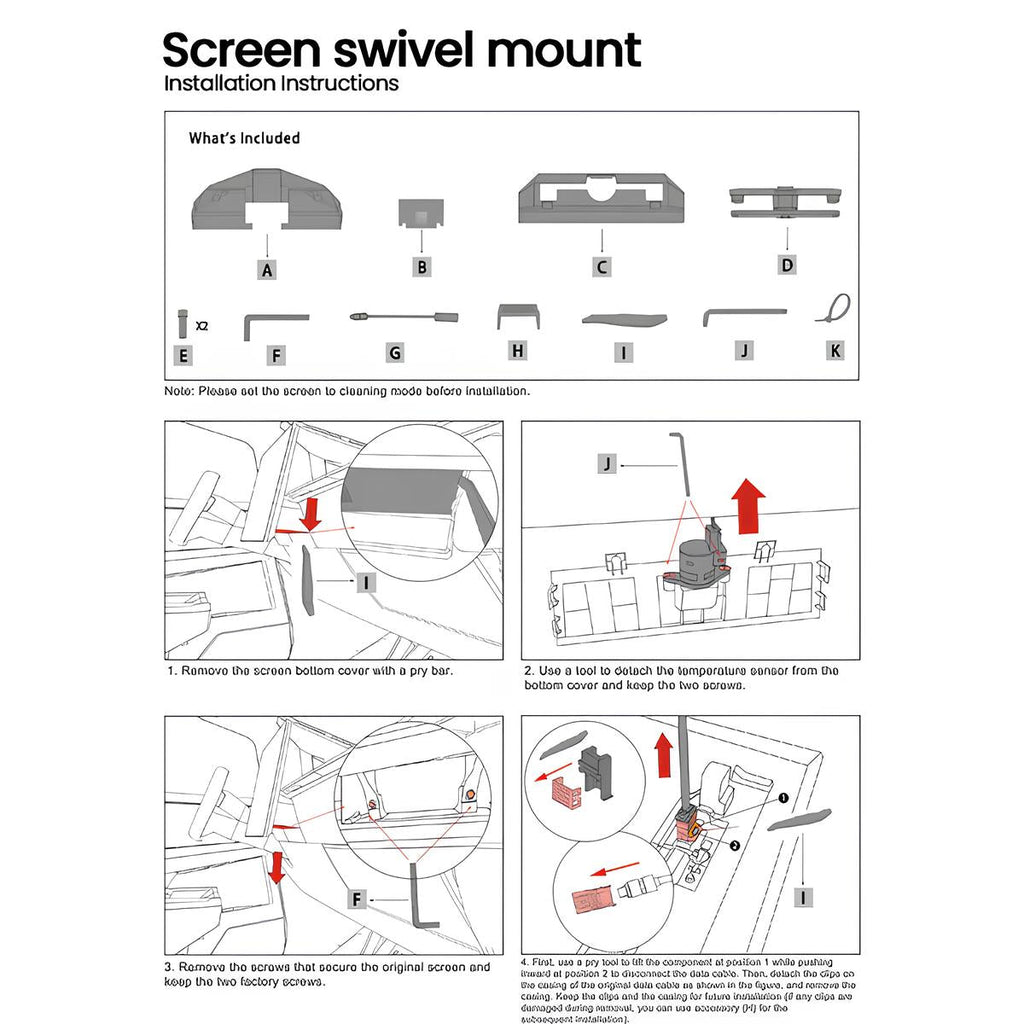 Swivel Mount Kit Screen Rotating Holder For Cybertruck Tesstudio?