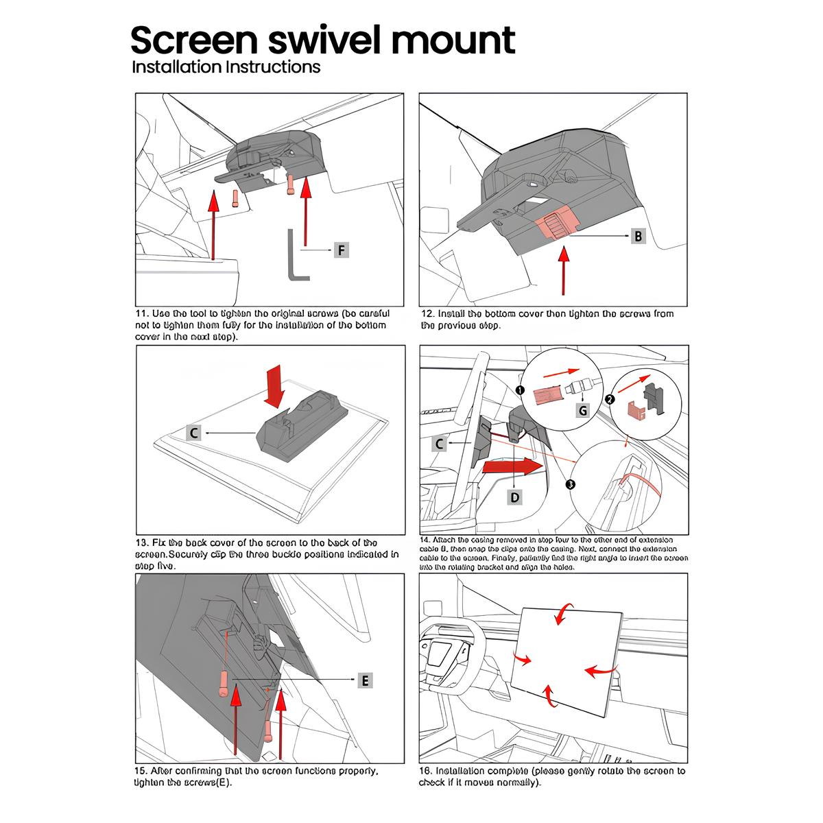 Swivel Mount Kit Screen Rotating Holder For Cybertruck Tesstudio?