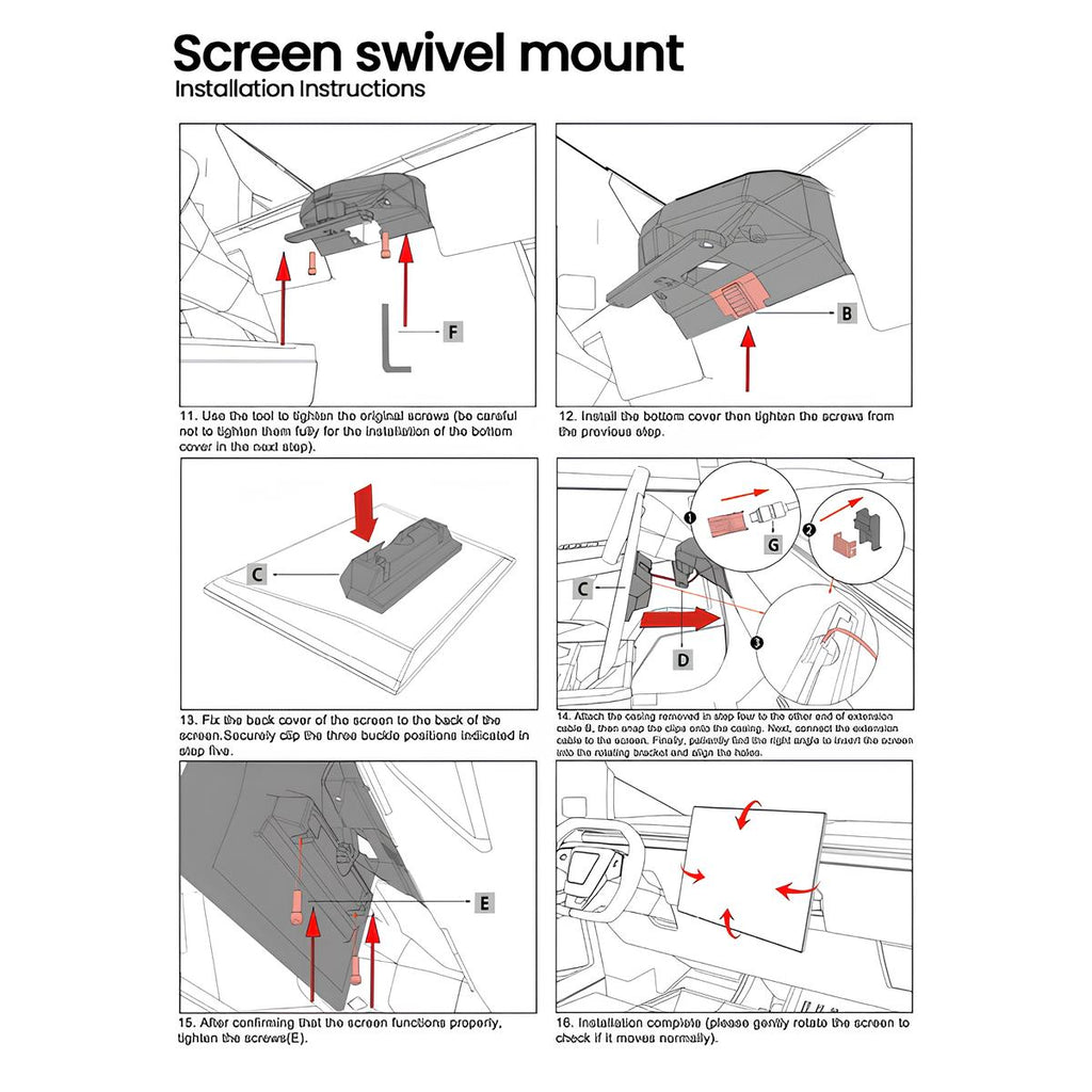 Swivel Mount Kit Screen Rotating Holder For Cybertruck Tesstudio?