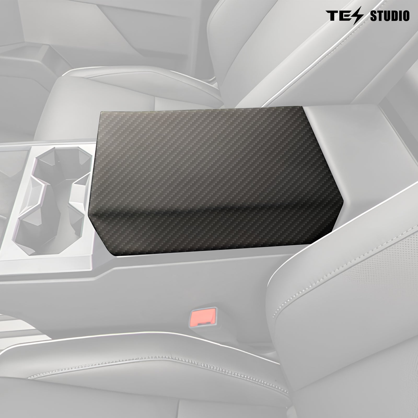 Cybertruck Armrest Box Cover Real Carbon Fiber Center Console Saddle Tesstudio?