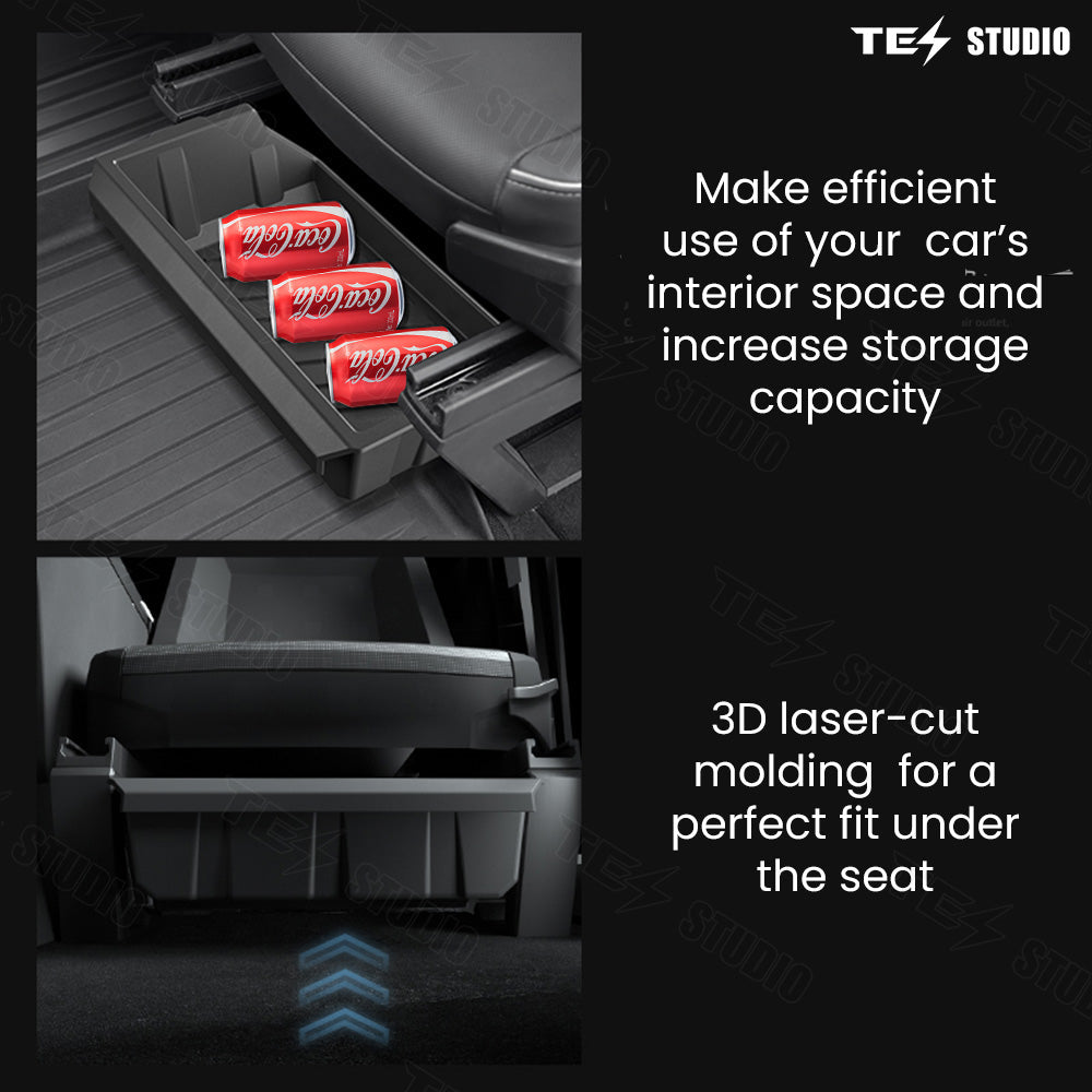 Underseat Storage Box for Tesla Cybertruck 2024 - Driver and Passenger Seats | Tesstudio Cybertruck Accessories