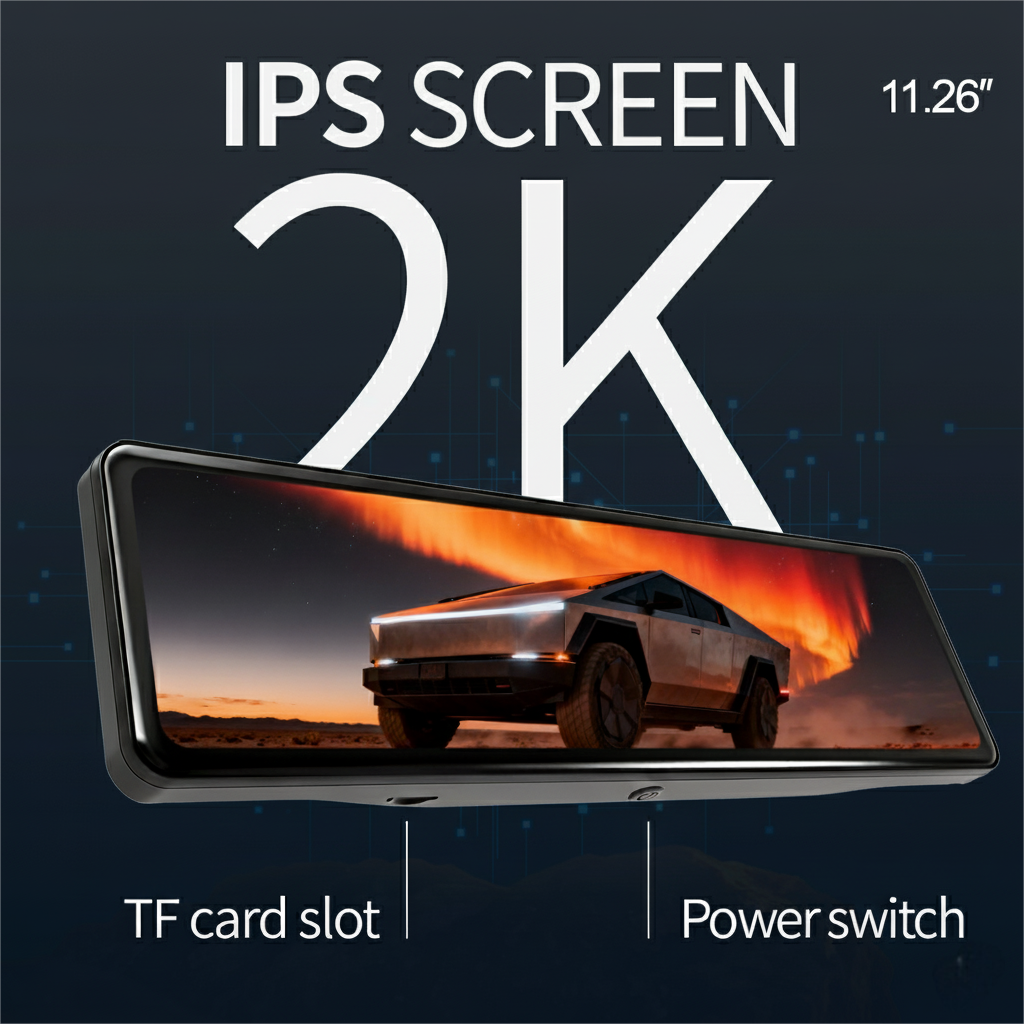 テスラ サイバートラック用 S92/S11 11.6インチ ストリーミングリアビューミラーレコーダー