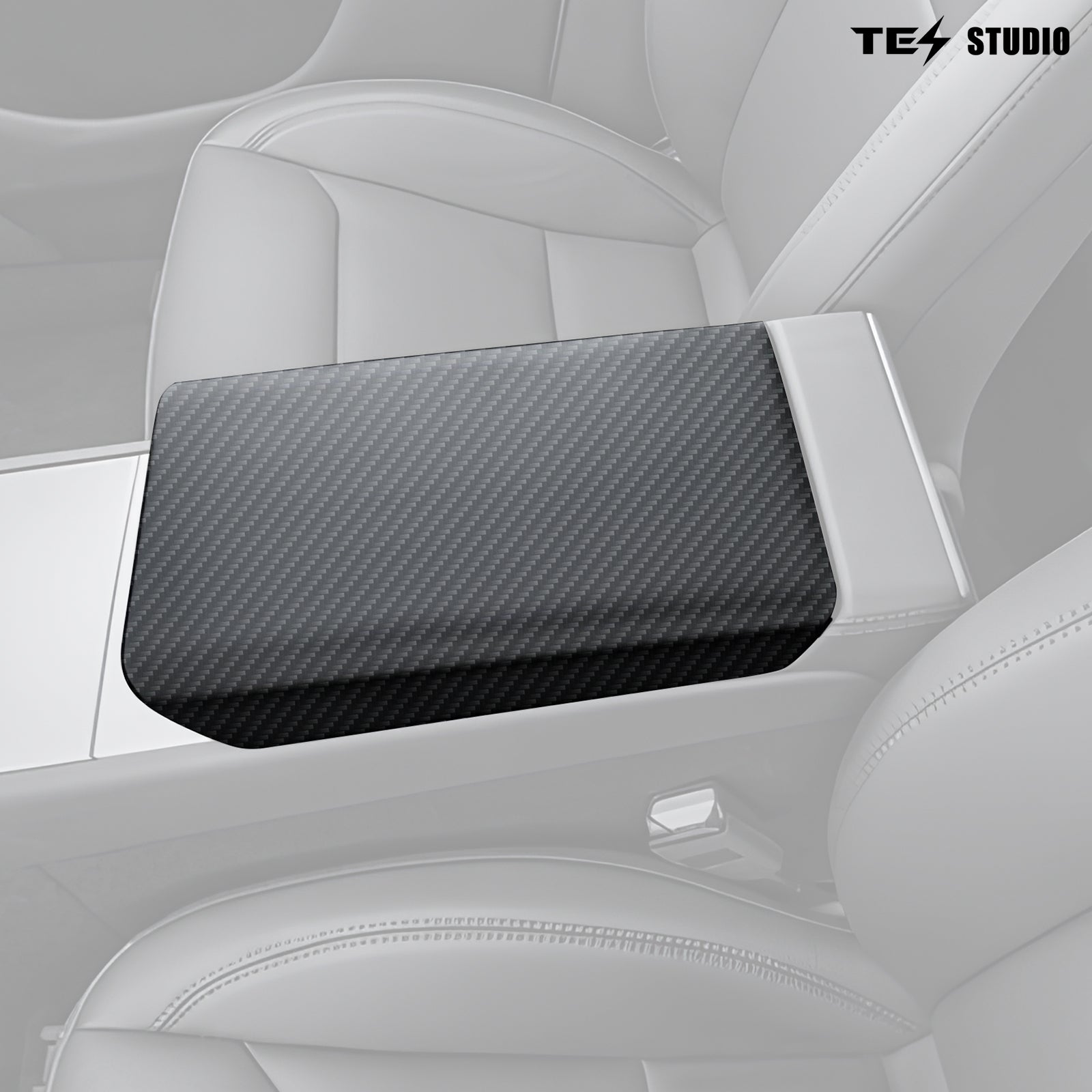 2026 Real Carbon Fiber Center Console Armrest Cover Trim For Tesla Model 3 /3 Highland Model Y/Y Juniper