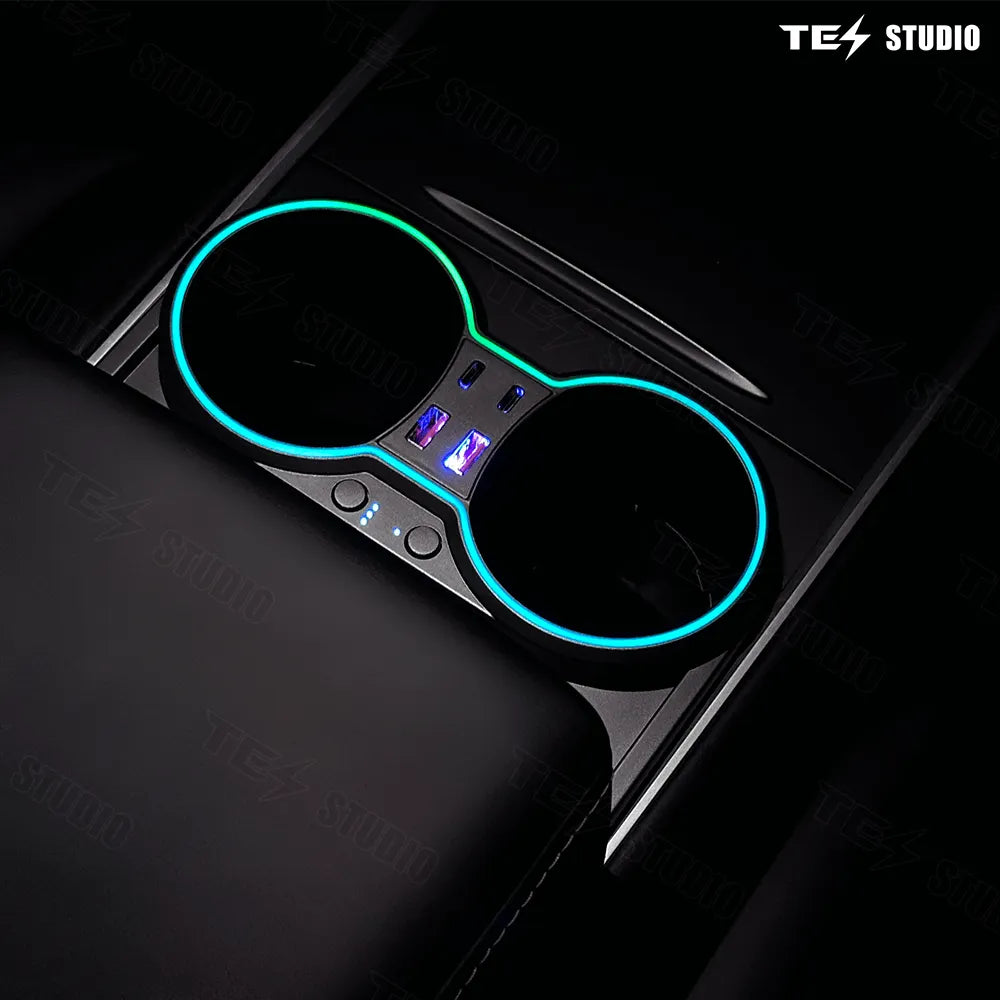 Tesstudio Test Accessories Console Cup Holder Expansion Dock Aromatherapy with Lighting for Model 3/Y£¨21-23£©