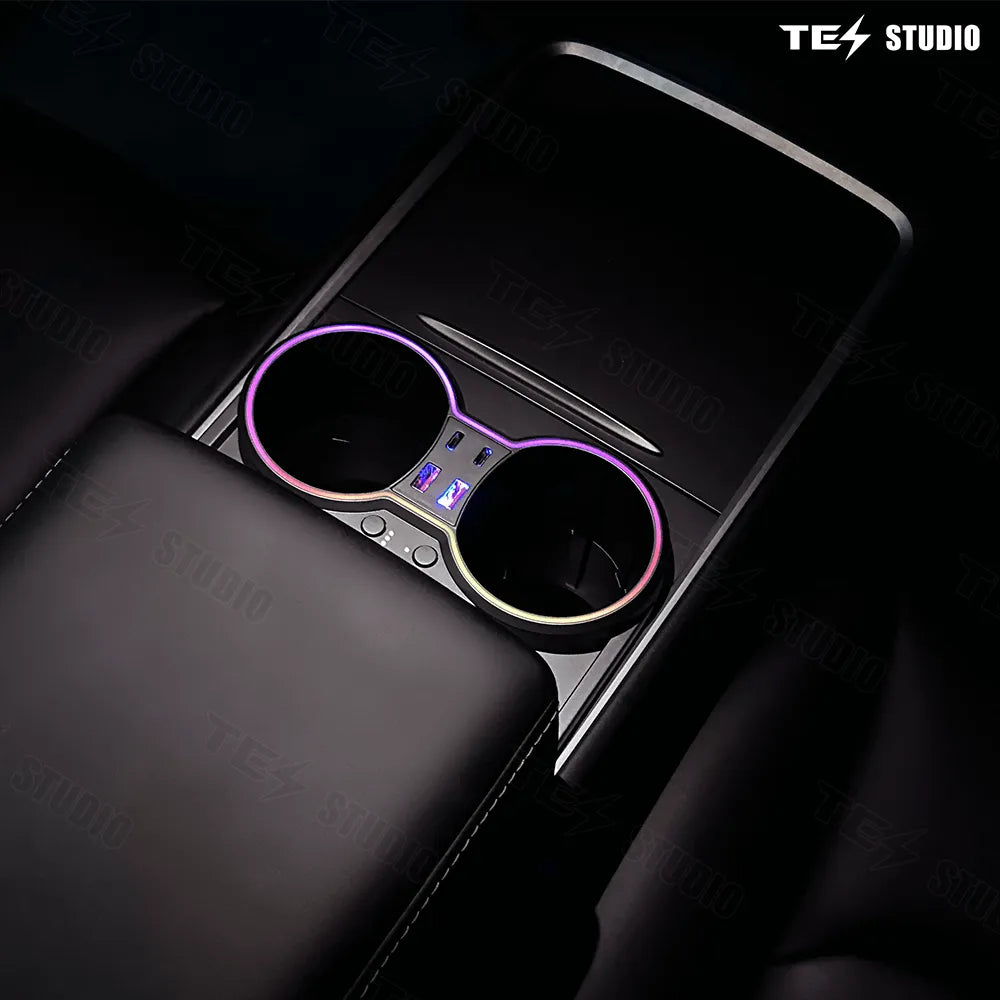 Tesstudio Test Accessories Console Cup Holder Expansion Dock Aromatherapy with Lighting for Model 3/Y£¨21-23£©