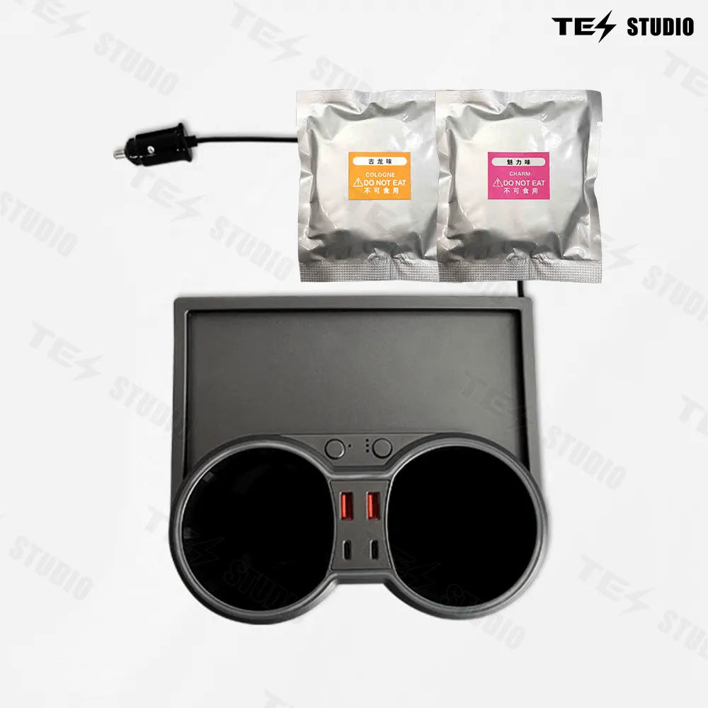 Tesstudio Test Accessories Console Cup Holder Expansion Dock Aromatherapy with Lighting for Model 3/Y£¨21-23£©