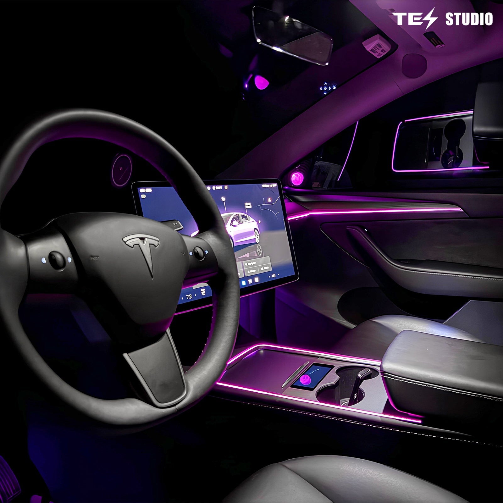 Tesla Model 3/Y Laser Carving Ambient Lighting Upgrade Kit Tesstudio (2021+)
