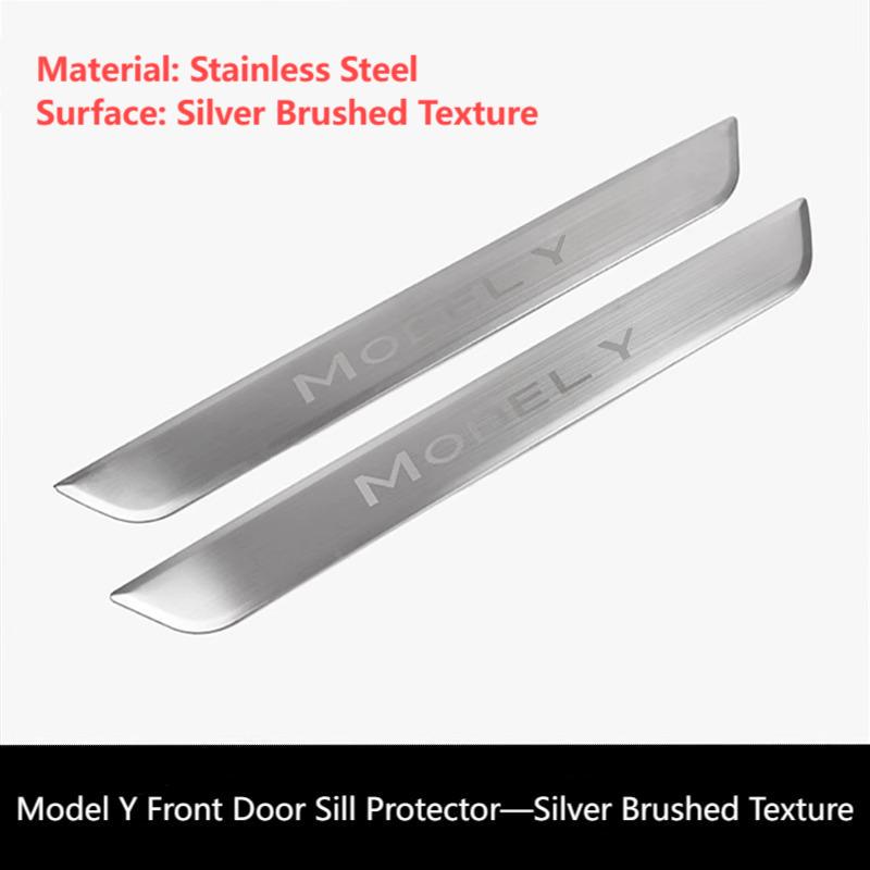 2025 2026 Car Stainless Steel Door Sill Kick Plates For Tesla Model 3/Y/ Y Juniper