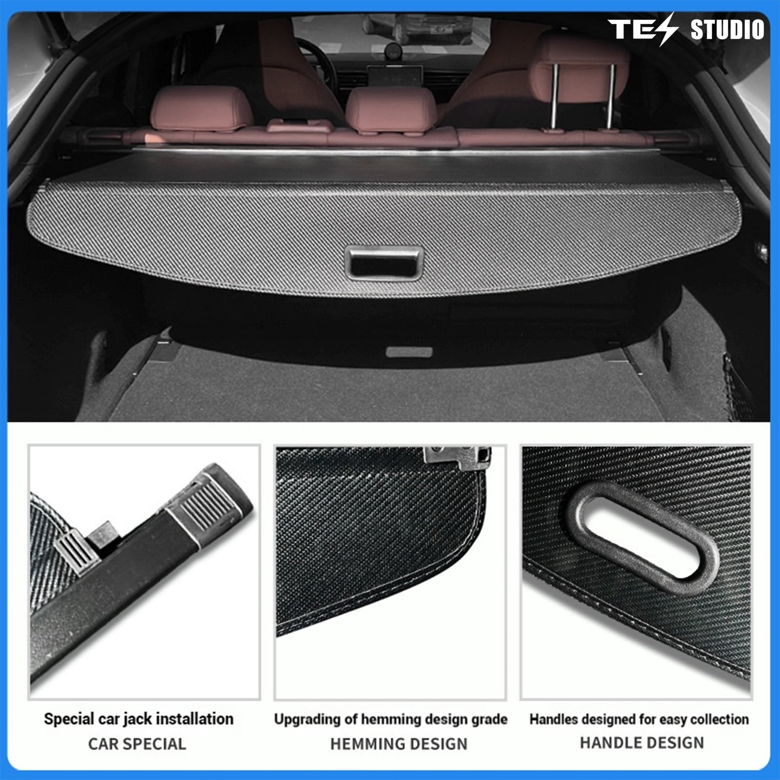 Tesla Model Y Juniper Interior Accessories Cargo Cover Rear Trunk Shield Privacy Cover Tesstudio?