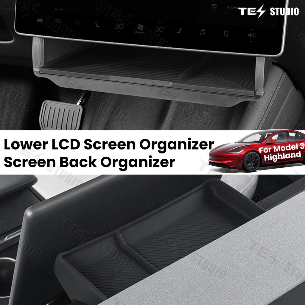 Model 3 Highland Hidden Central Control Screen Lower Storage Box Organizer Behind Screen ETC Storage Box Tesstudio?