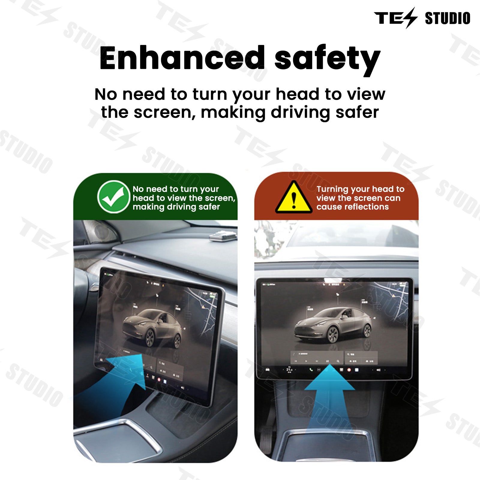 Tesla Model 3/Y/3 Highland Dashboard Swivel Mount Kit Center Tesla Swivel Mount Screen Rotating Holder Kit Swivel Bracket Tesstudio?