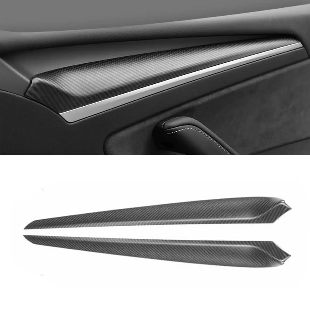Replacement Real Carbon FiberDoor Trim Panel for Model 3/Y(2017-2024)