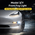 Tesstudio Model 3/Y Front Fog Light Driving Steering LED with Turn Assist