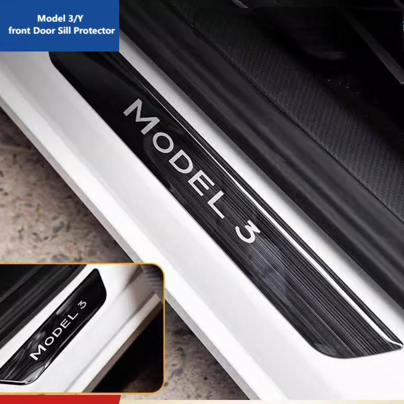 2025 2026 Car Stainless Steel Door Sill Kick Plates For Tesla Model 3/Y/ Y Juniper