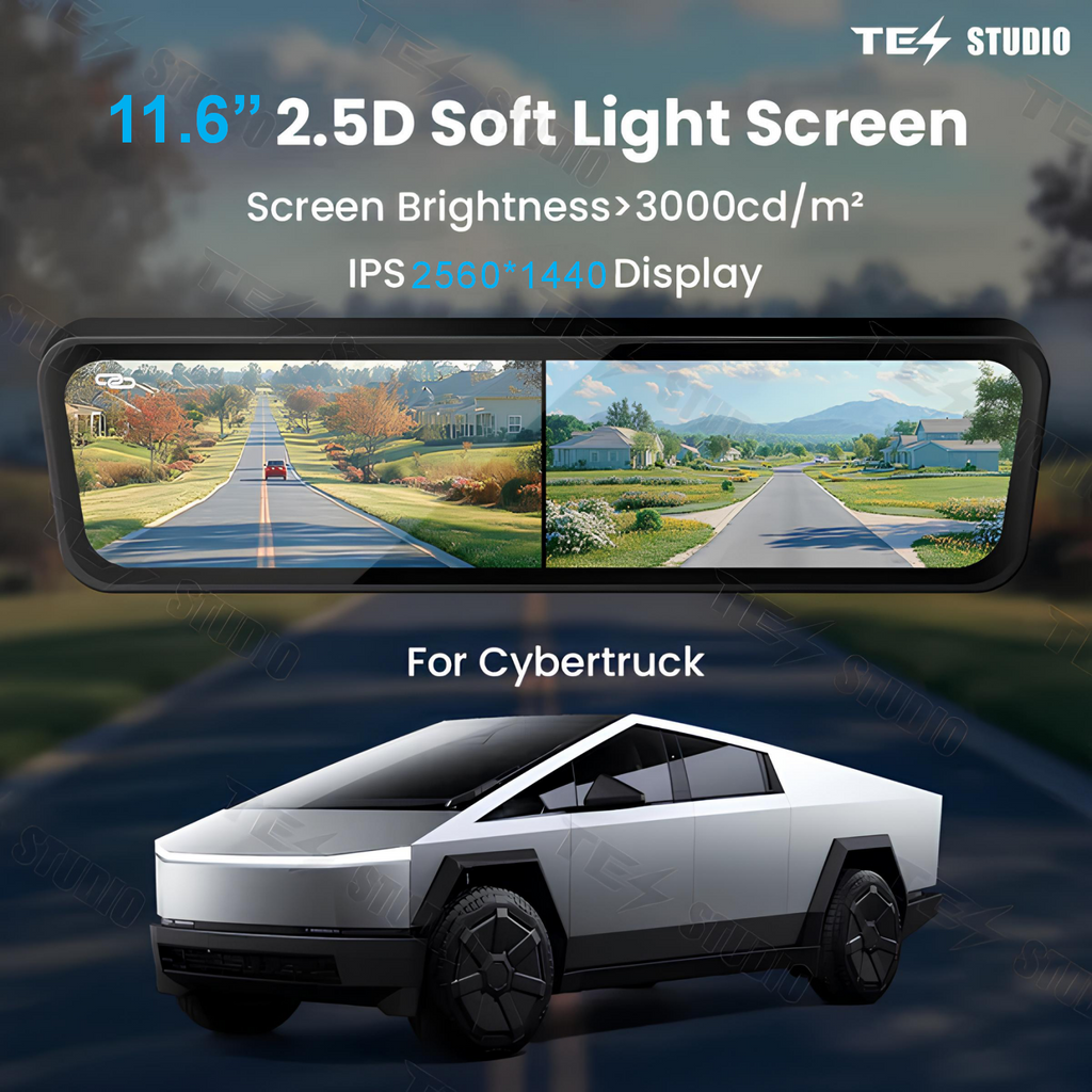 テスラ サイバートラック用 S92/S11 11.6インチ ストリーミングリアビューミラーレコーダー