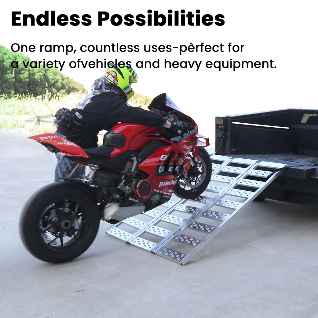 Tesla Cybertruck Loading Ramps Cybertruck Aluminum Portable Tri-Fold Loading Ramp Tesla Cybertruck Accessories Tesstudio?
