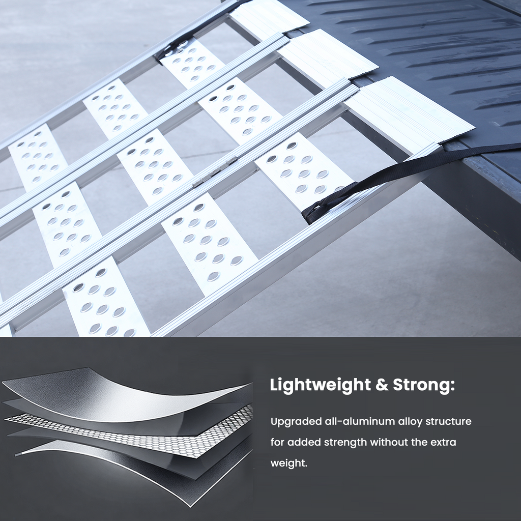 Tesla Cybertruck Loading Ramps Cybertruck Aluminum Portable Tri-Fold Loading Ramp Tesla Cybertruck Accessories Tesstudio?