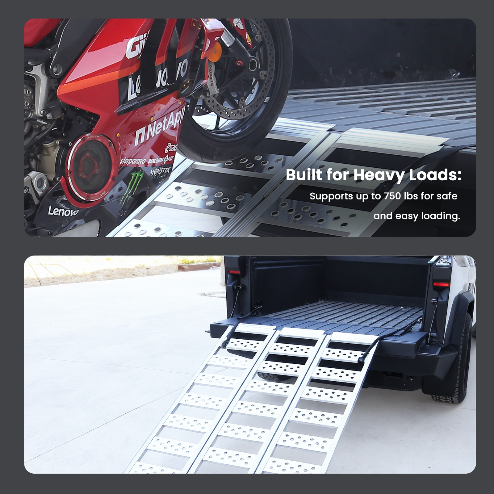 Tesla Cybertruck Loading Ramps Cybertruck Aluminum Portable Tri-Fold Loading Ramp Tesla Cybertruck Accessories Tesstudio?