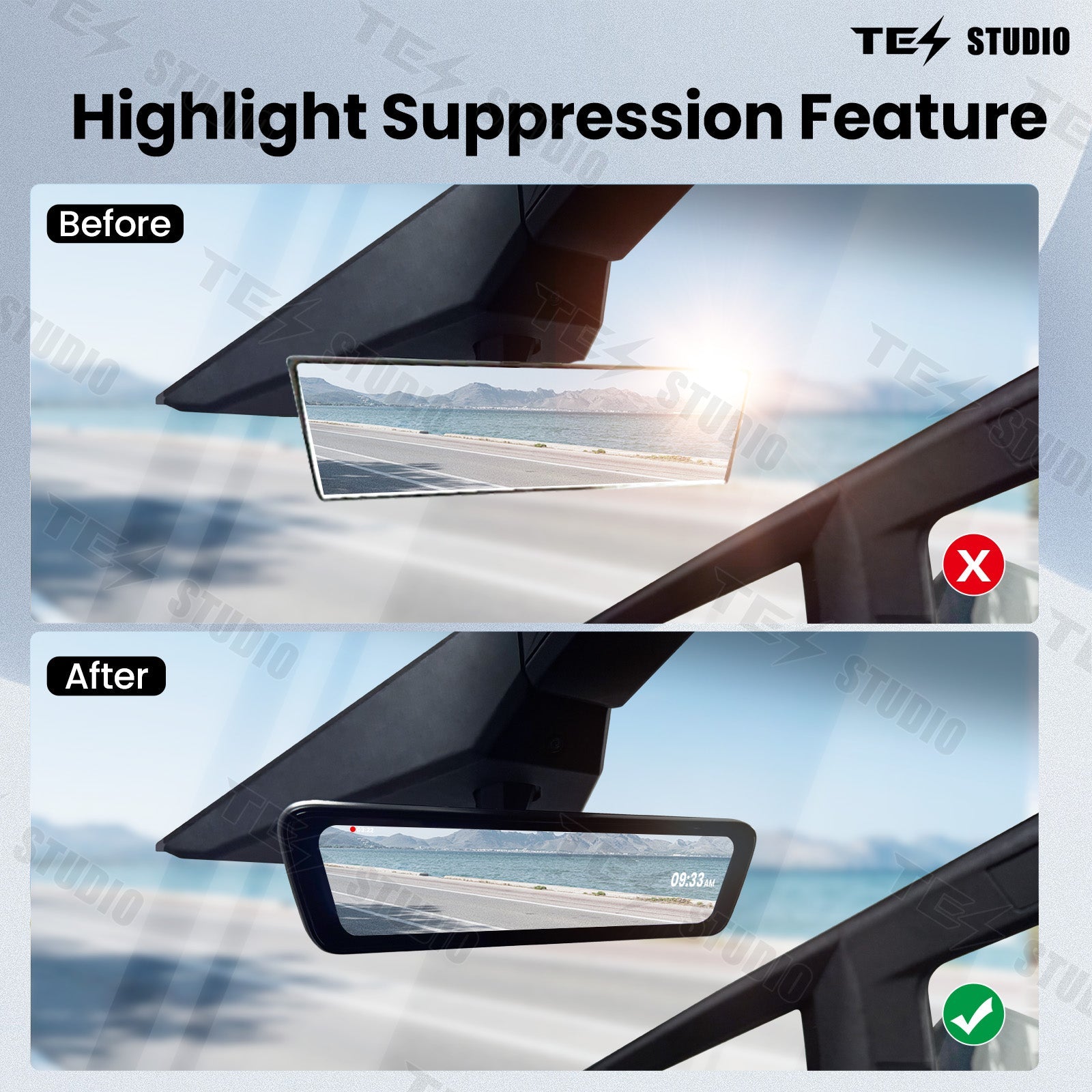 Tesla Cybertruck Streaming Rearview Mirror S8 Front And Rear Dual Recording Digital Interior Accessories Rear View Mirror Dash Cam Tesstudio?