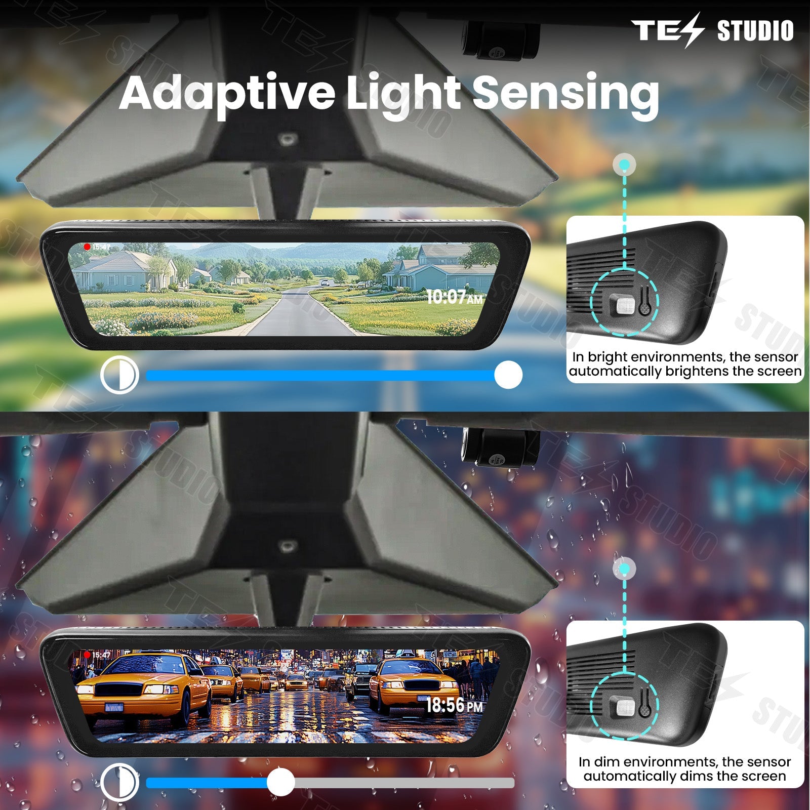 Tesla Cybertruck Streaming Rearview Mirror S8 Front And Rear Dual Recording Digital Interior Accessories Rear View Mirror Dash Cam Tesstudio?