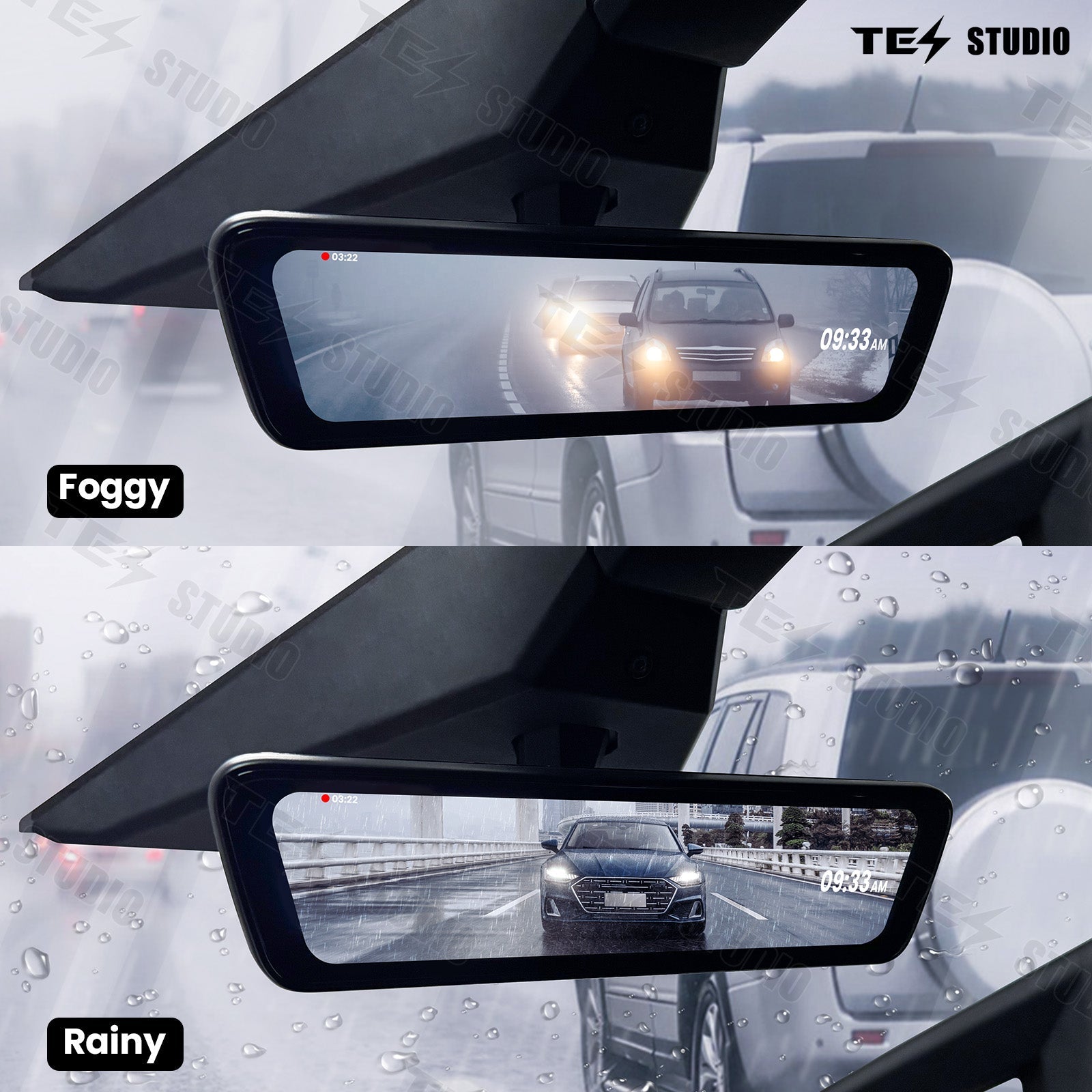 Tesla Cybertruck Streaming Rearview Mirror S8 Front And Rear Dual Recording Digital Interior Accessories Rear View Mirror Dash Cam Tesstudio?
