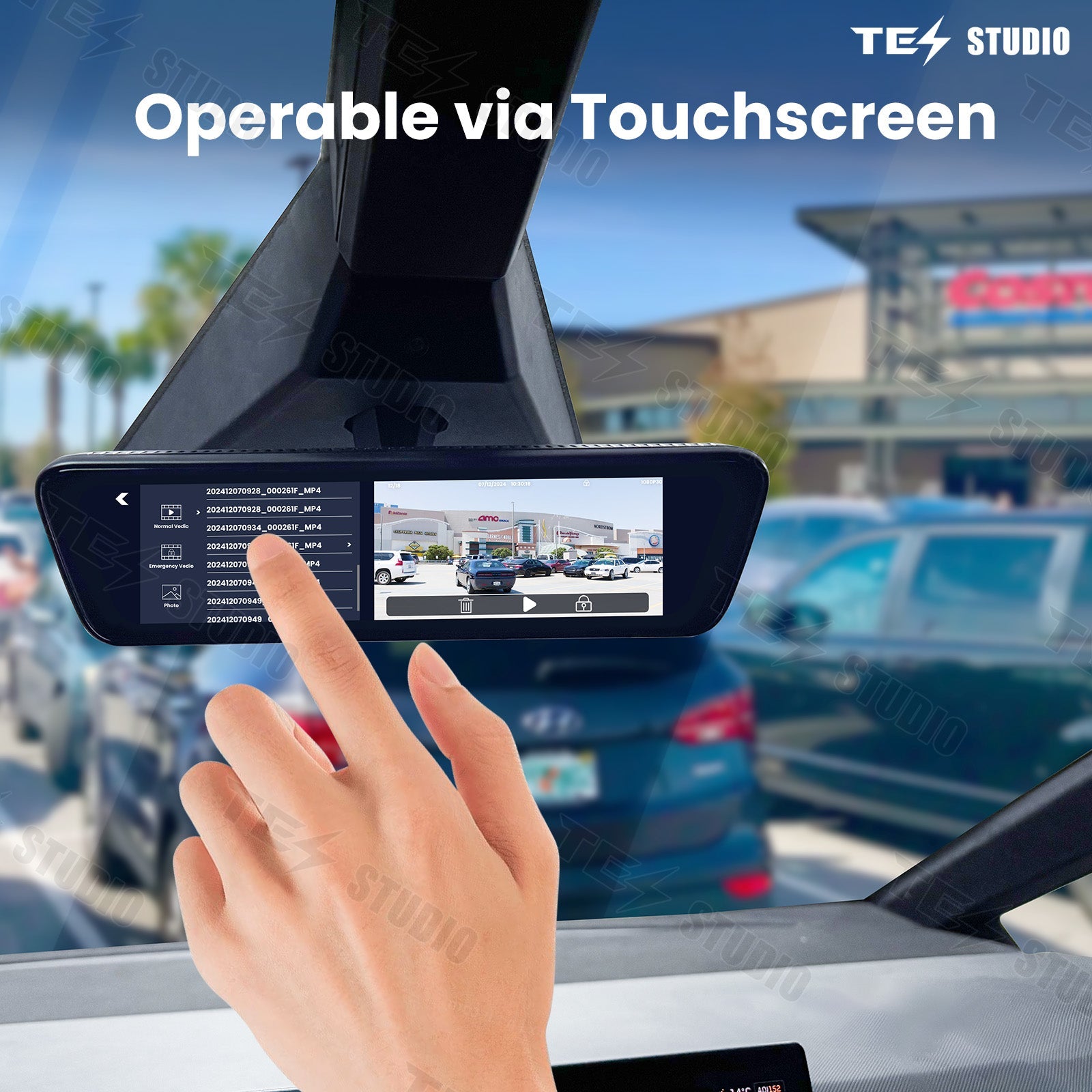 Cybertruck Streaming Rearview Mirror S8 Front And Rear Dual Recording Digital Interior Accessories Tesstudio?