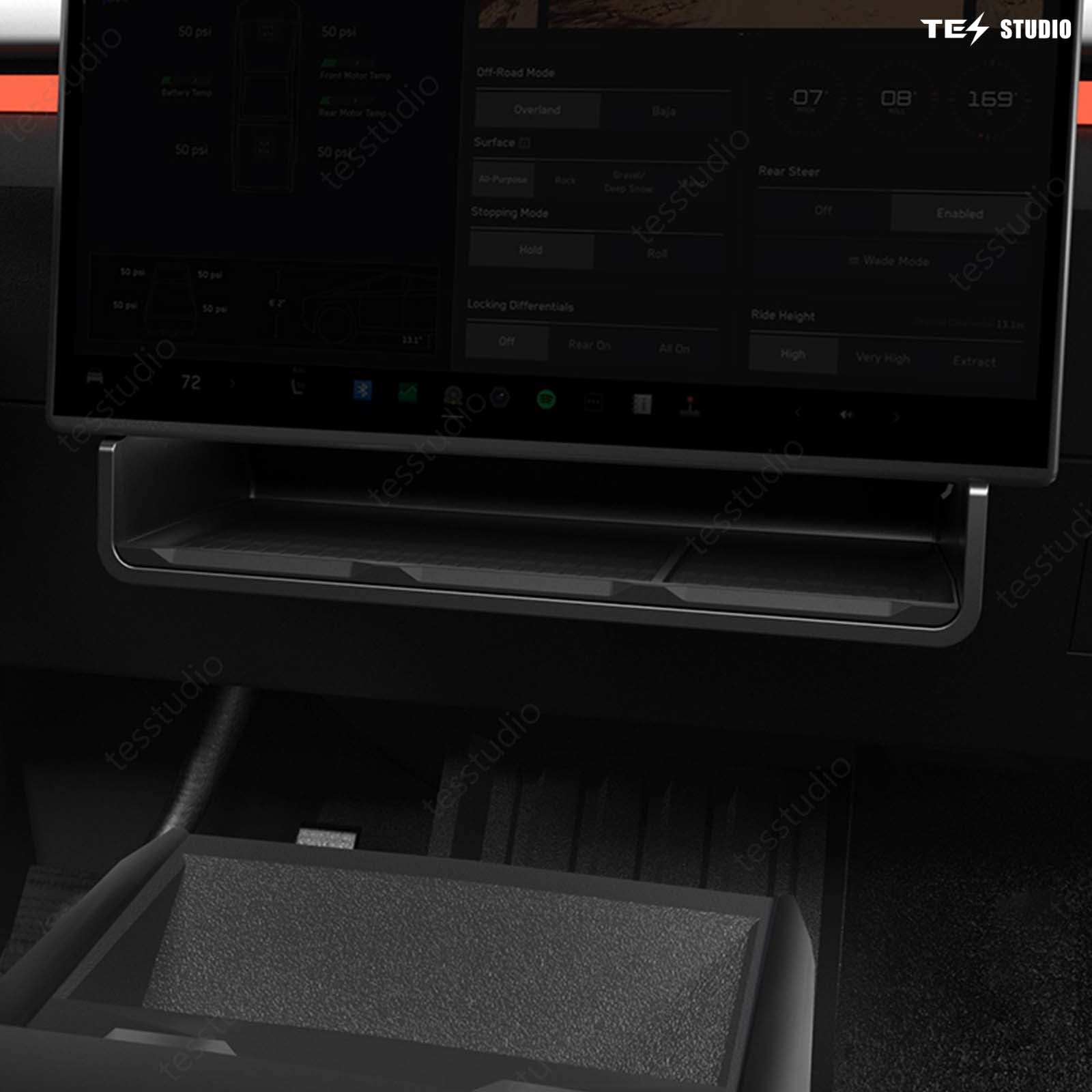 Tesla Cybertruck Under Screen Storage Organizer Storage Boxes Under Center Display Hidden Shelf Tray Cybertruck Underseat Storage Bin Tesstudio?