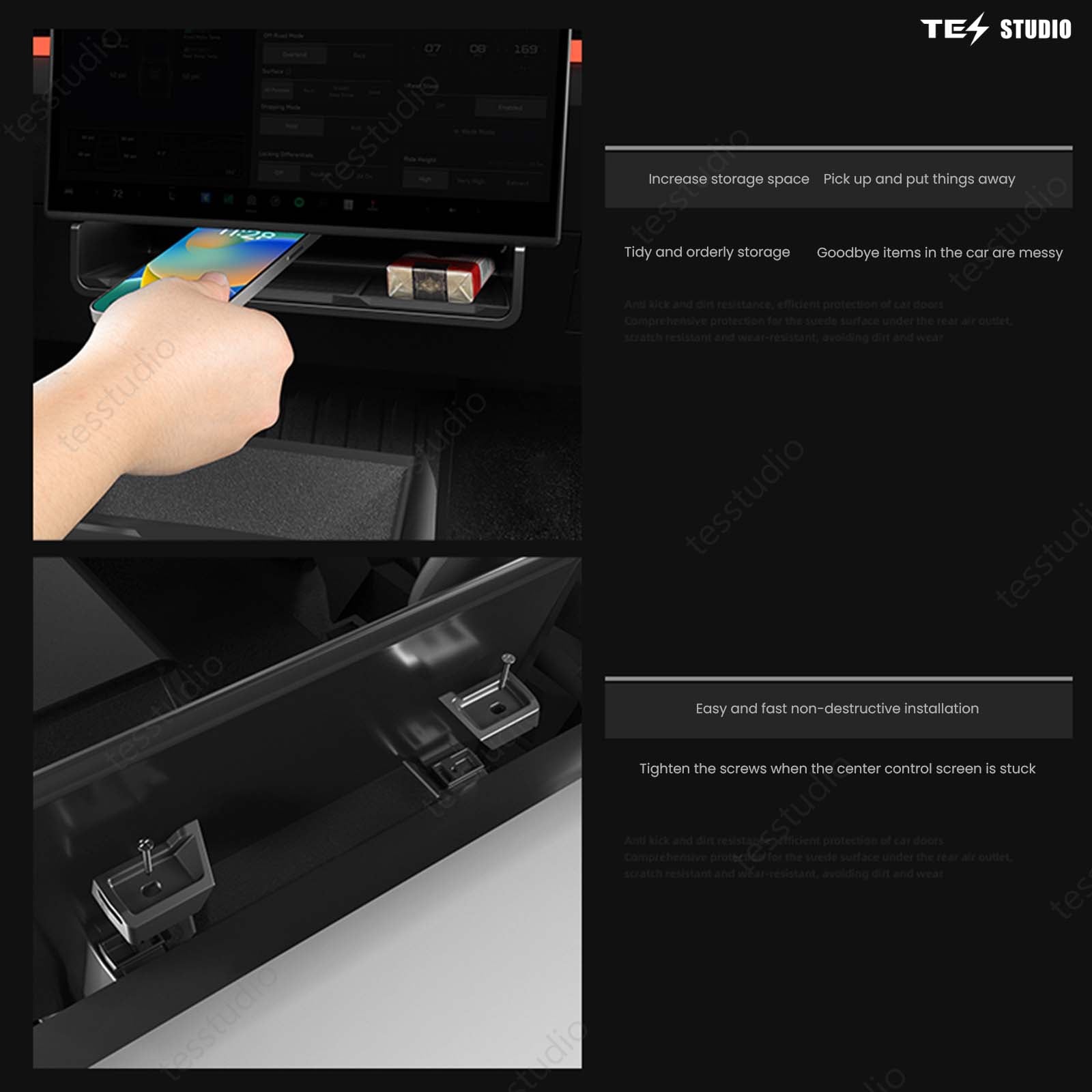 Tesla Cybertruck Under Screen Storage Organizer Storage Boxes Under Center Display Hidden Shelf Tray Cybertruck Underseat Storage Bin Tesstudio?