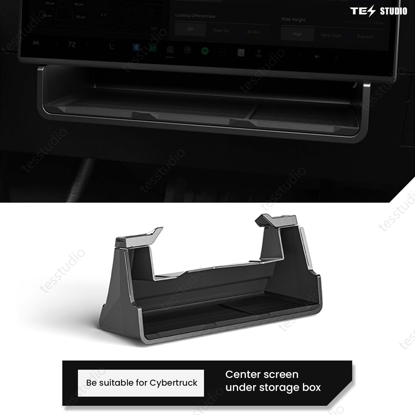 Tesla Cybertruck Under Screen Storage Organizer Under Center Display Hidden Shelf Tray Tesstudio?-Type B