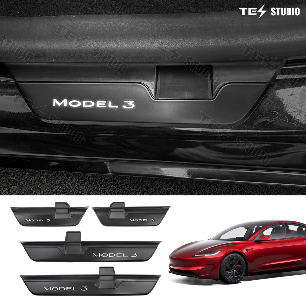 Tesla Model 3 Highland Illuminated Door Sills Led Door Sill Plate Door Sills Covers Plates Protector Illuminated Interior Accessories Tesstudio?