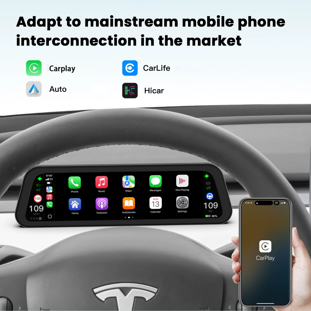 Tesla Model 3/Y F96C CarPlay Screen Dashboard Touchscreen Display Model Y Instrument Cluster Tesstudio?