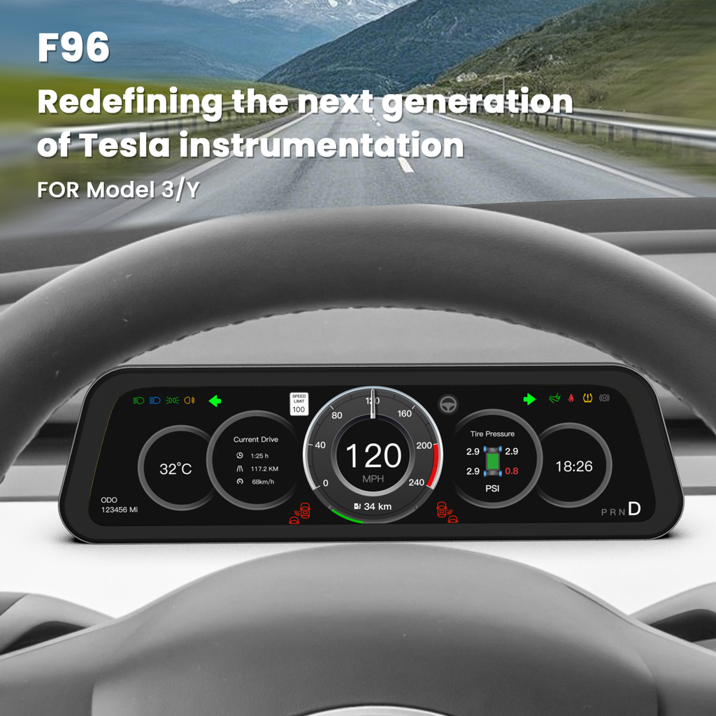 Tesla Model 3/Y F96C CarPlay Screen Dashboard Touchscreen Display Model Y Instrument Cluster Tesstudio?