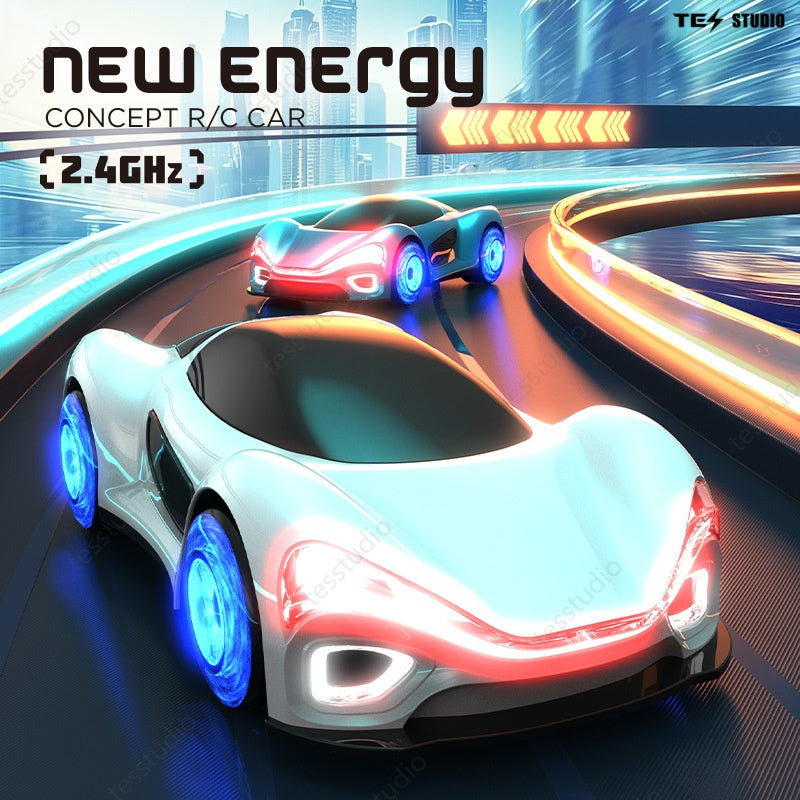 Tesla Remote Control Car Electric Gesture Sensing Toy Drift Spray Drift Stunt Car with Light Kids Gift for Children Boys Girls 