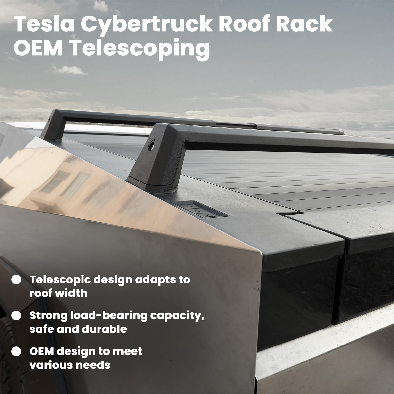 Tesla Cybertruck Crossbars Roof Rack Cargo Rack Rails Cybertruck Cargo Carriers Cybertruck Crossbars OEM Tesstudio?