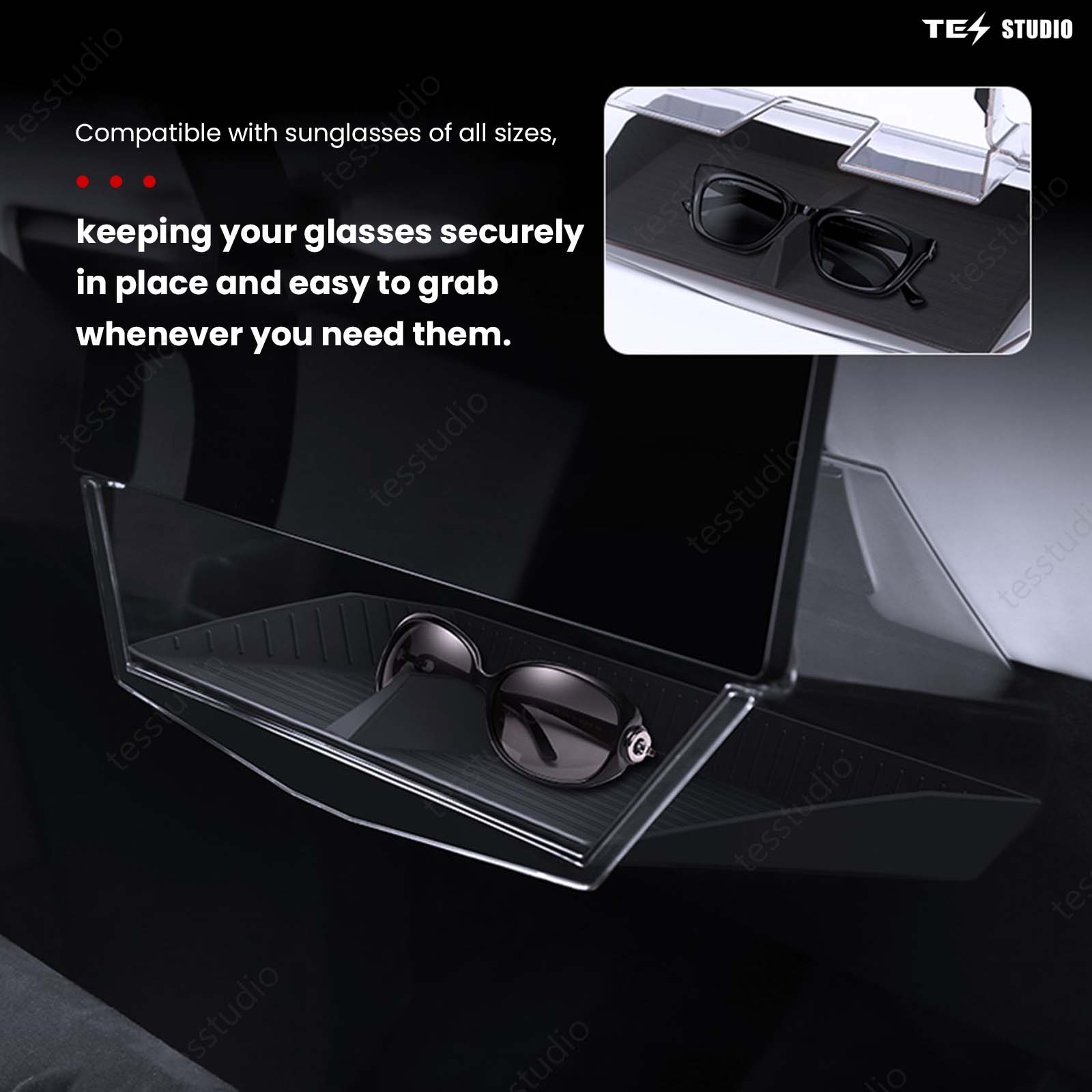 Tesla Cybertruck Interior Accessories Hideable Under Screen Storage Box with Center Console Organizer Tray Tesstudio?