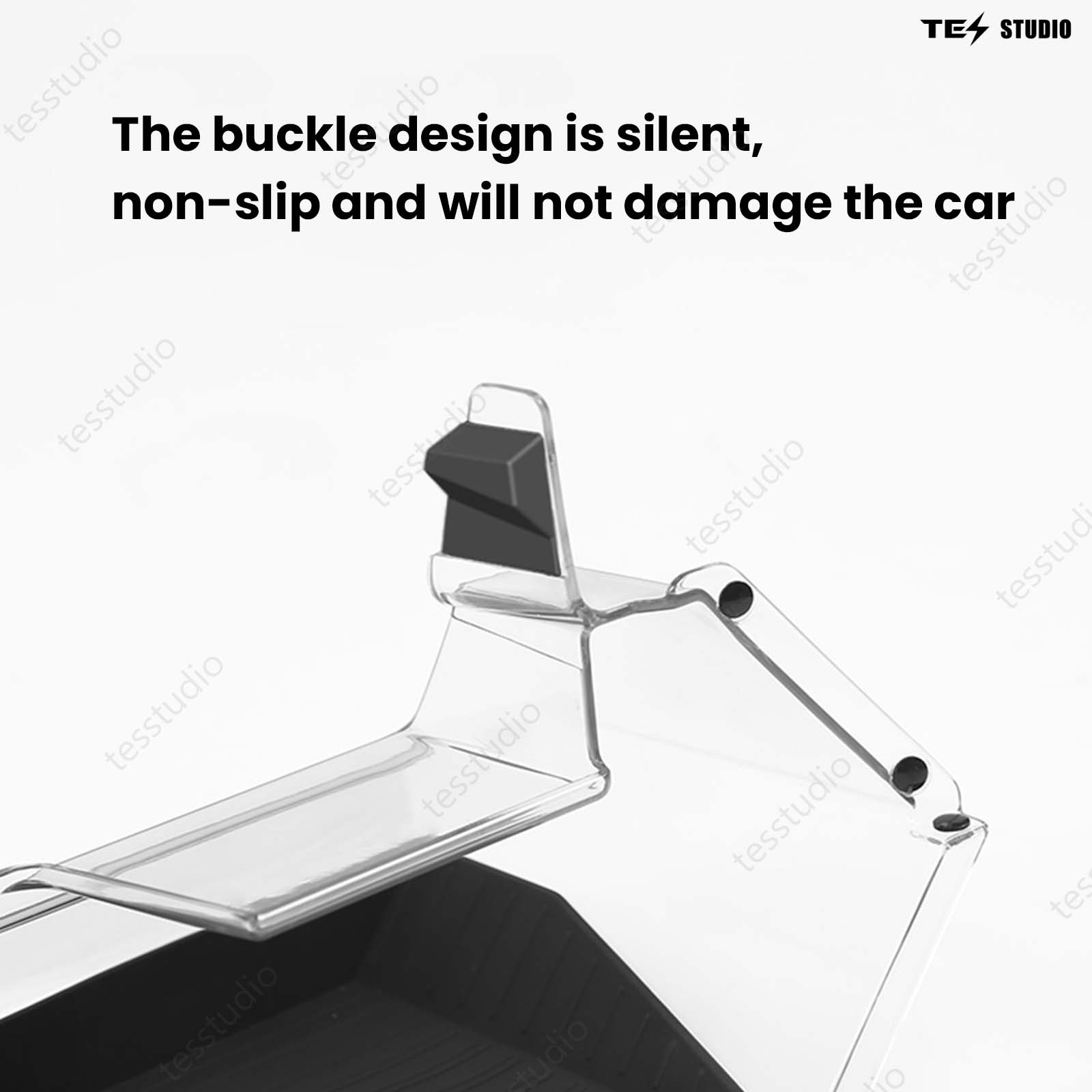 Tesla Cybertruck Interior Accessories Hideable Under Screen Storage Box with Center Console Organizer Tray Tesstudio?