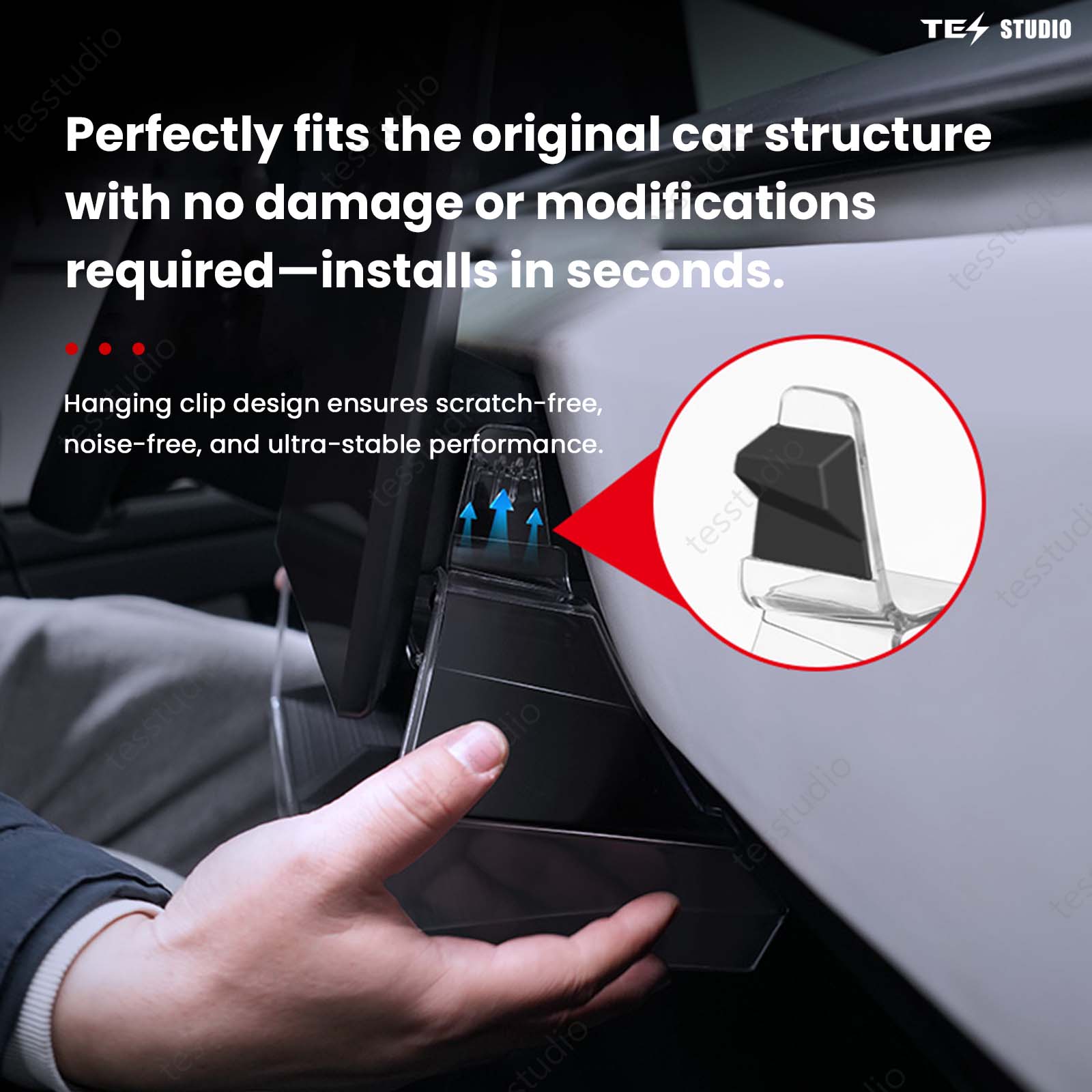 Tesla Cybertruck Interior Accessories Hideable Under Screen Storage Box with Center Console Organizer Tray Tesstudio?
