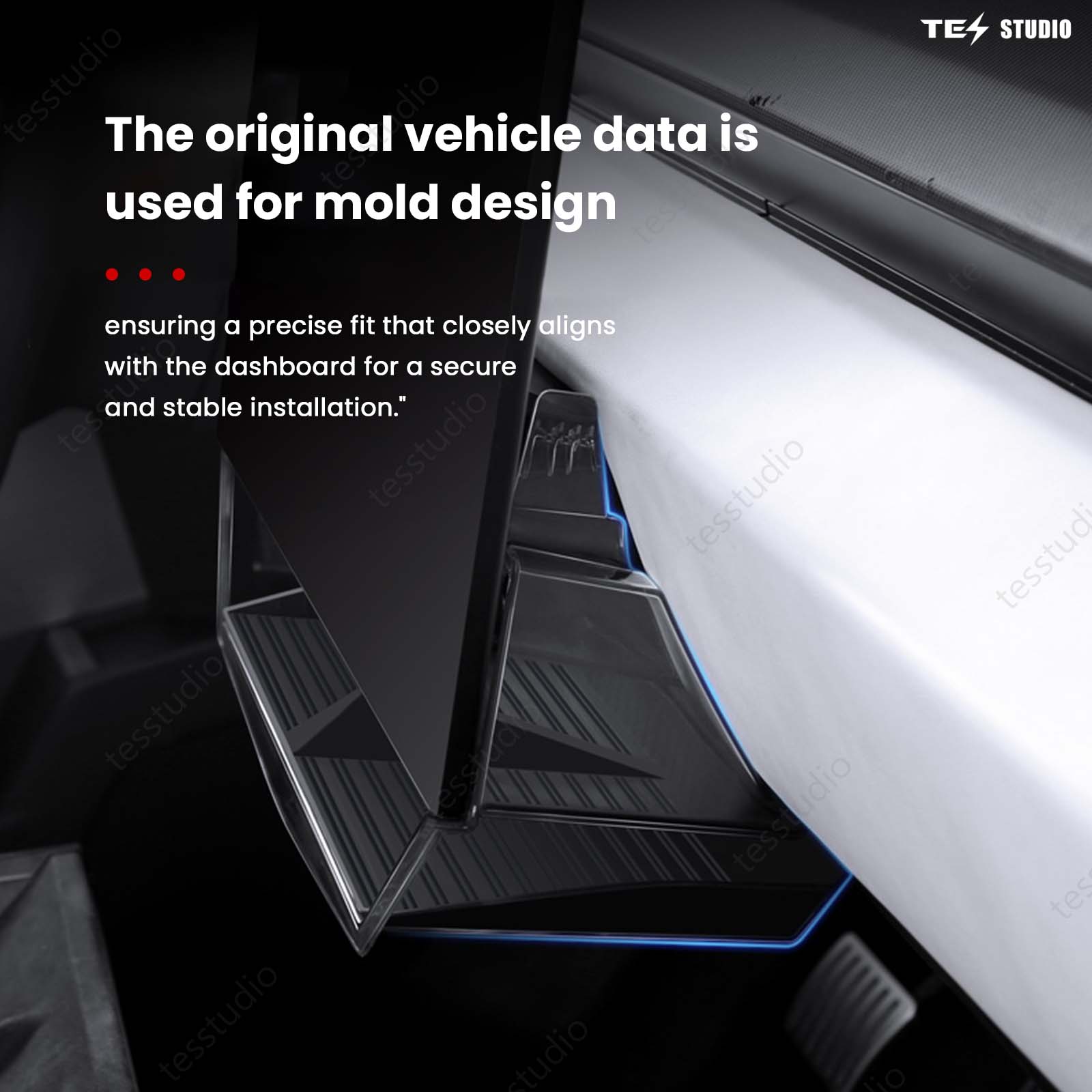 Tesla Cybertruck Interior Accessories Hideable Under Screen Storage Box with Center Console Organizer Tray Tesstudio?