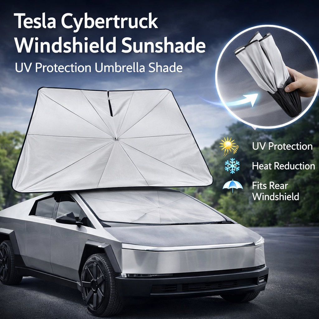 Tesla Cybertruck Windshield Sunshade - UV Protection Umbrella Rear Windshield Sunshade