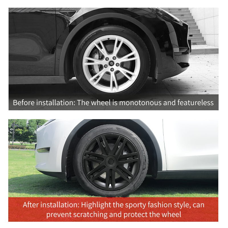Tesla Model Y Wheel Hub Cap 19'' Star Style Wheel Cover Model Y Full Coverage Hubcap Tesstudio?