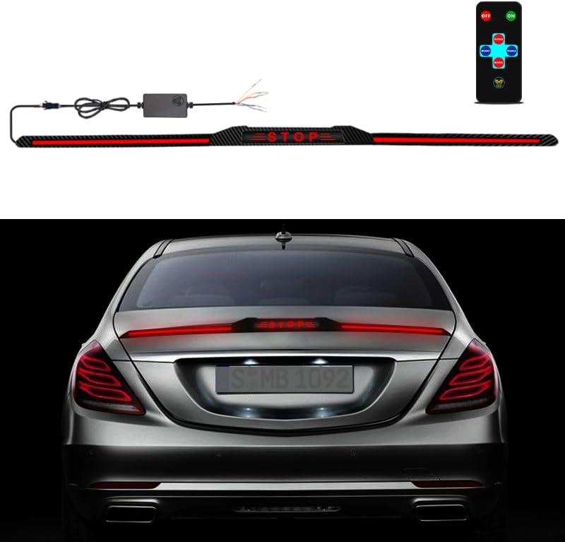 Tesstudio Carbon Fiber Style LED Tail Light Strip with Brake & Turn Signals