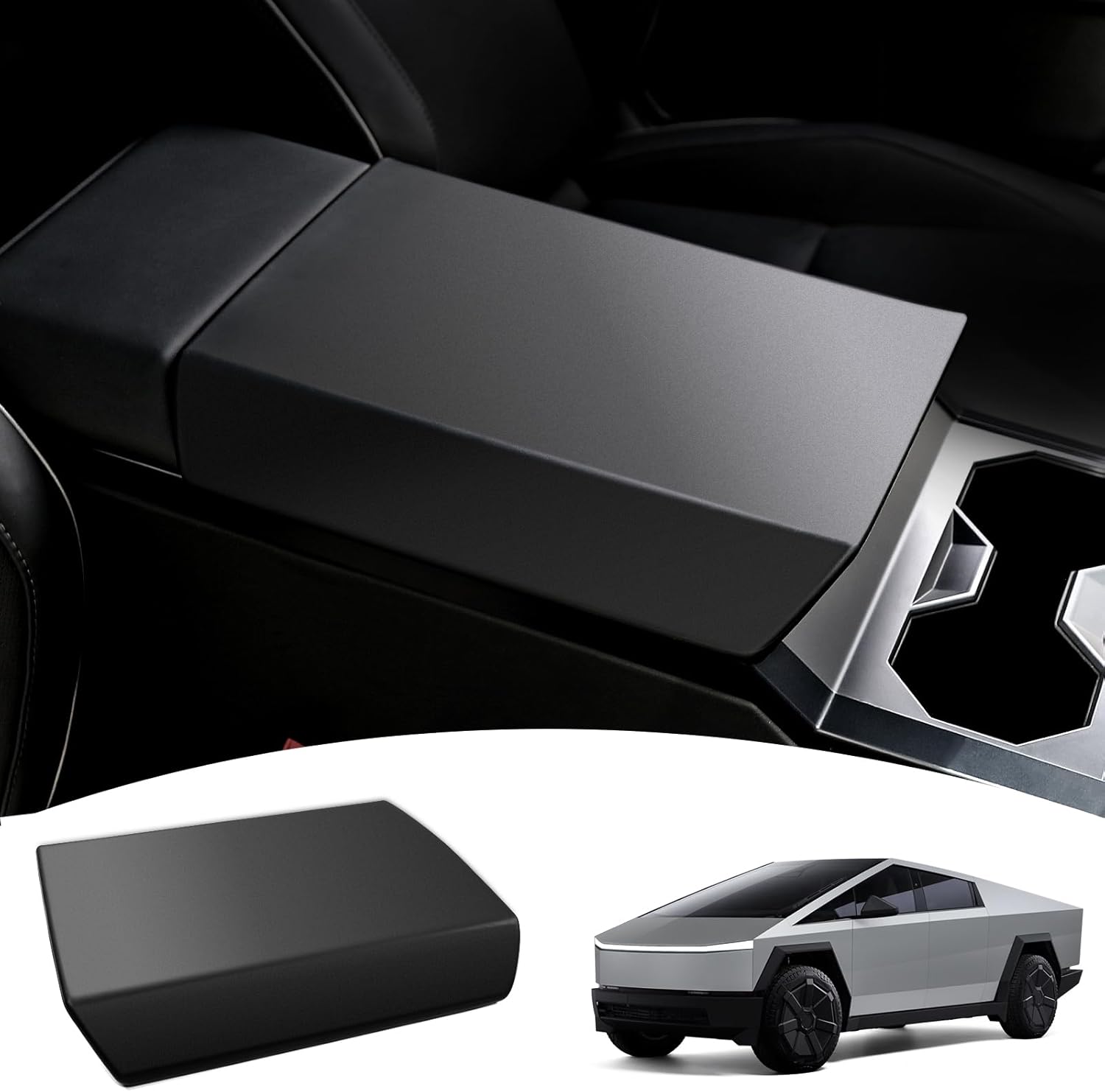 Tesstudio Center Console Armrest Cover for Tesla Cybertruck ¨C TPE Scratch-Resistant Protector